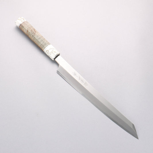 堺 孝行 シェフシリーズ 飛燕 銀三鋼 切付柳刃包丁 270mm スタビライズドウッド (両輪:白)柄 鞘付き - 清助刃物