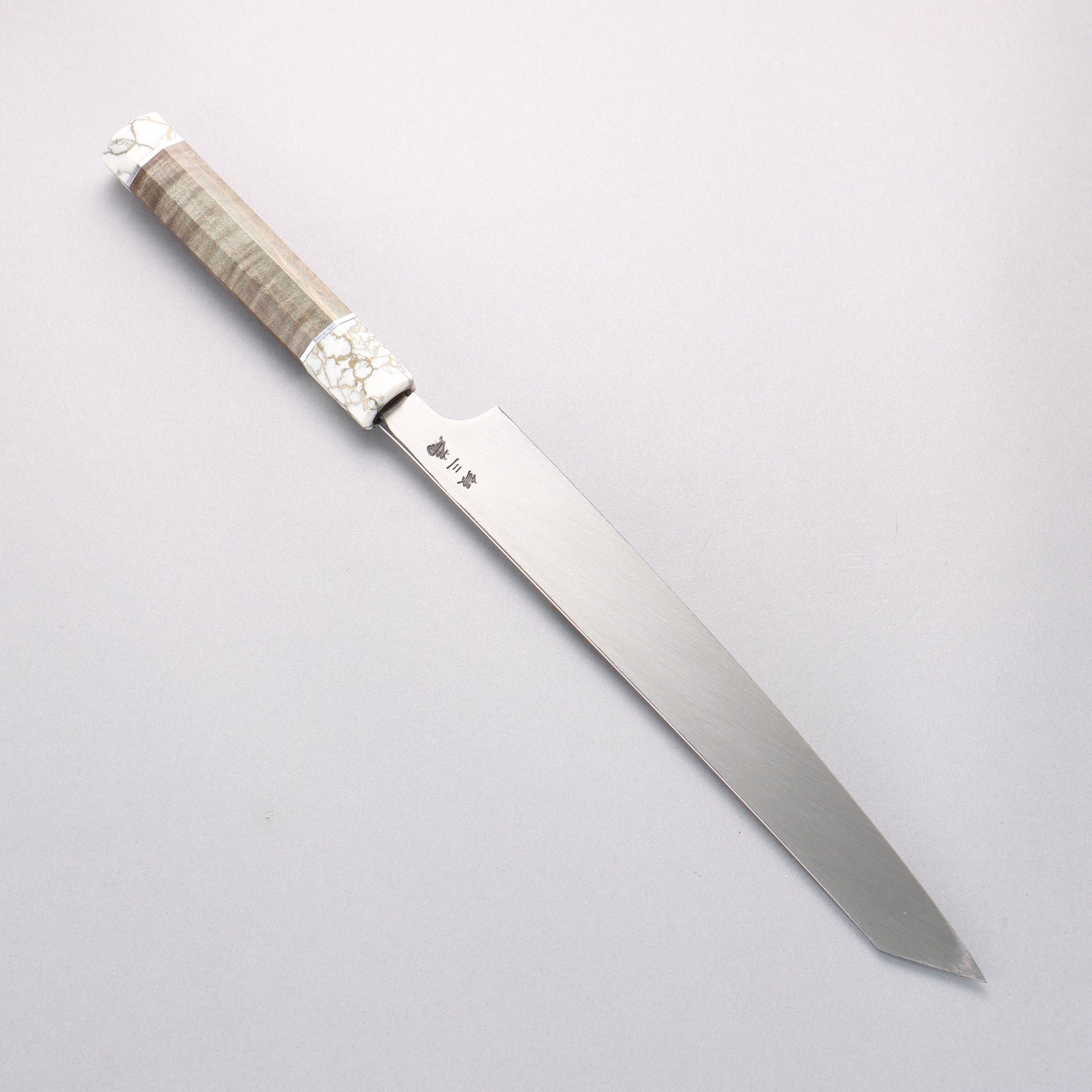 堺 孝行 シェフシリーズ 飛燕 銀三鋼 切付柳刃包丁 270mm スタビライズドウッド (両輪:白)柄 鞘付き - 清助刃物