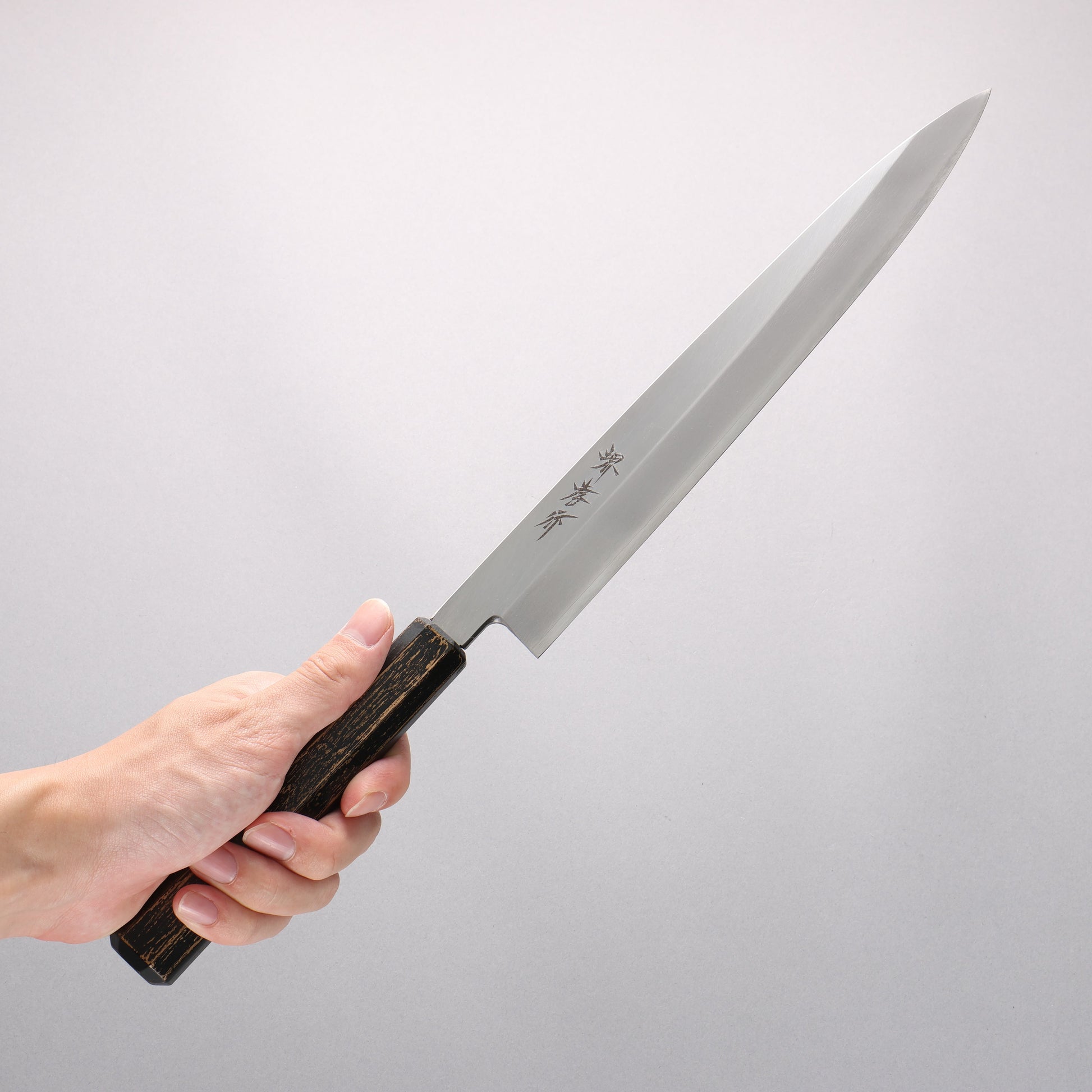 堺 孝行 なないろ INOX モリブデン鋼 柳刃包丁 270mm ABS樹脂(墨金)柄 - 清助刃物