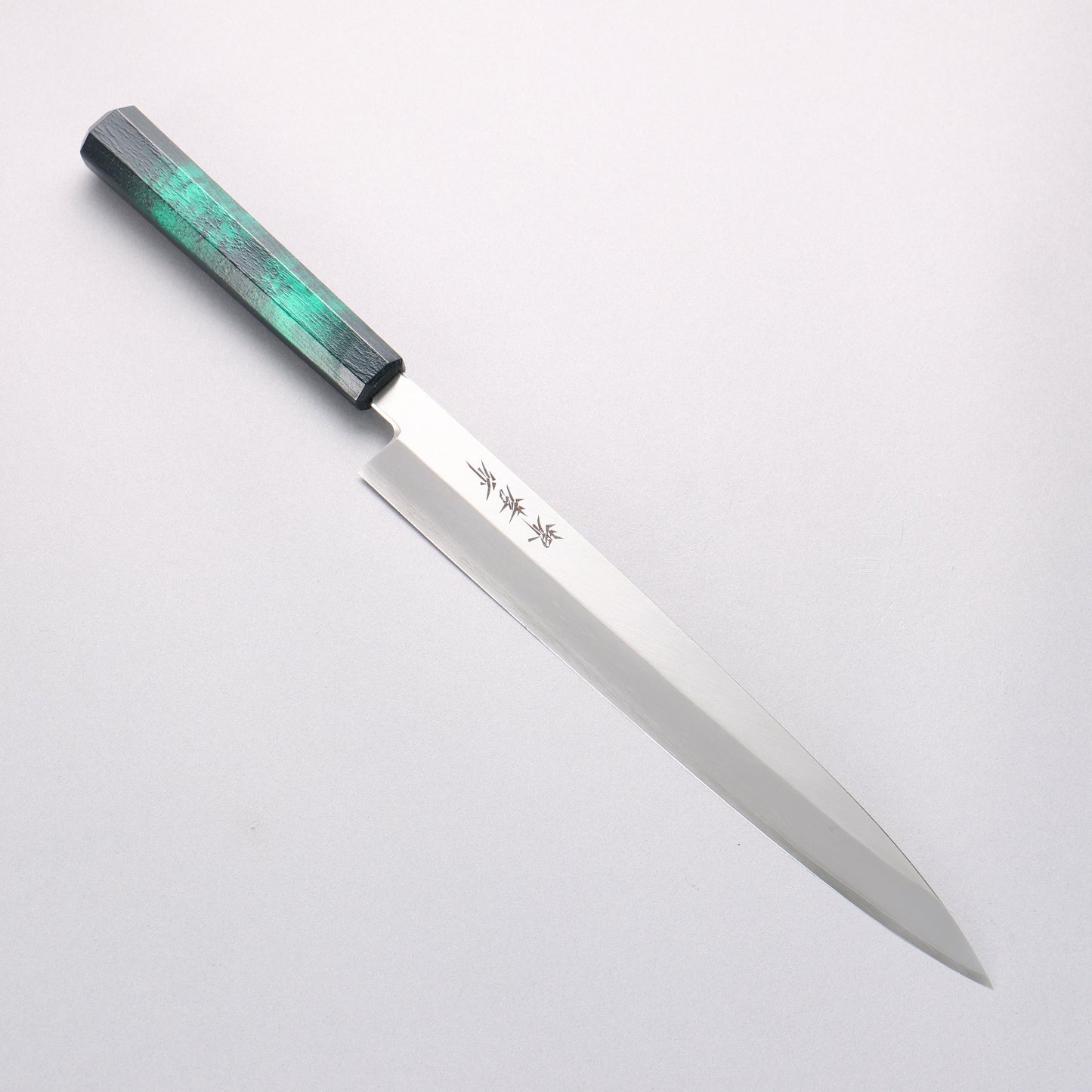 堺 孝行 なないろ INOX モリブデン鋼 柳刃包丁 270mm ABS樹脂(緑べっ甲)柄 - 清助刃物
