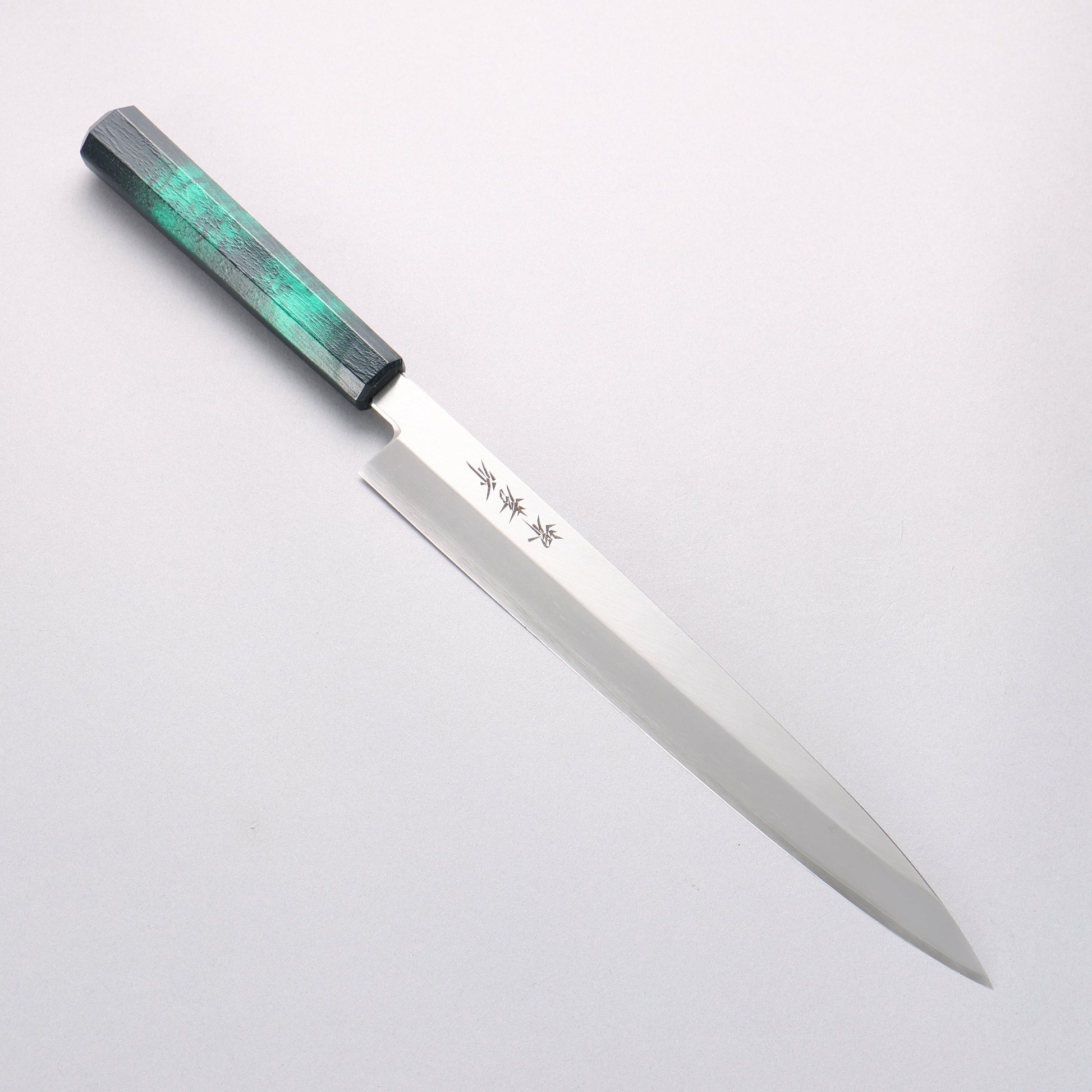 堺 孝行 なないろ INOX モリブデン鋼 柳刃包丁 270mm ABS樹脂(緑べっ甲)柄 - 清助刃物