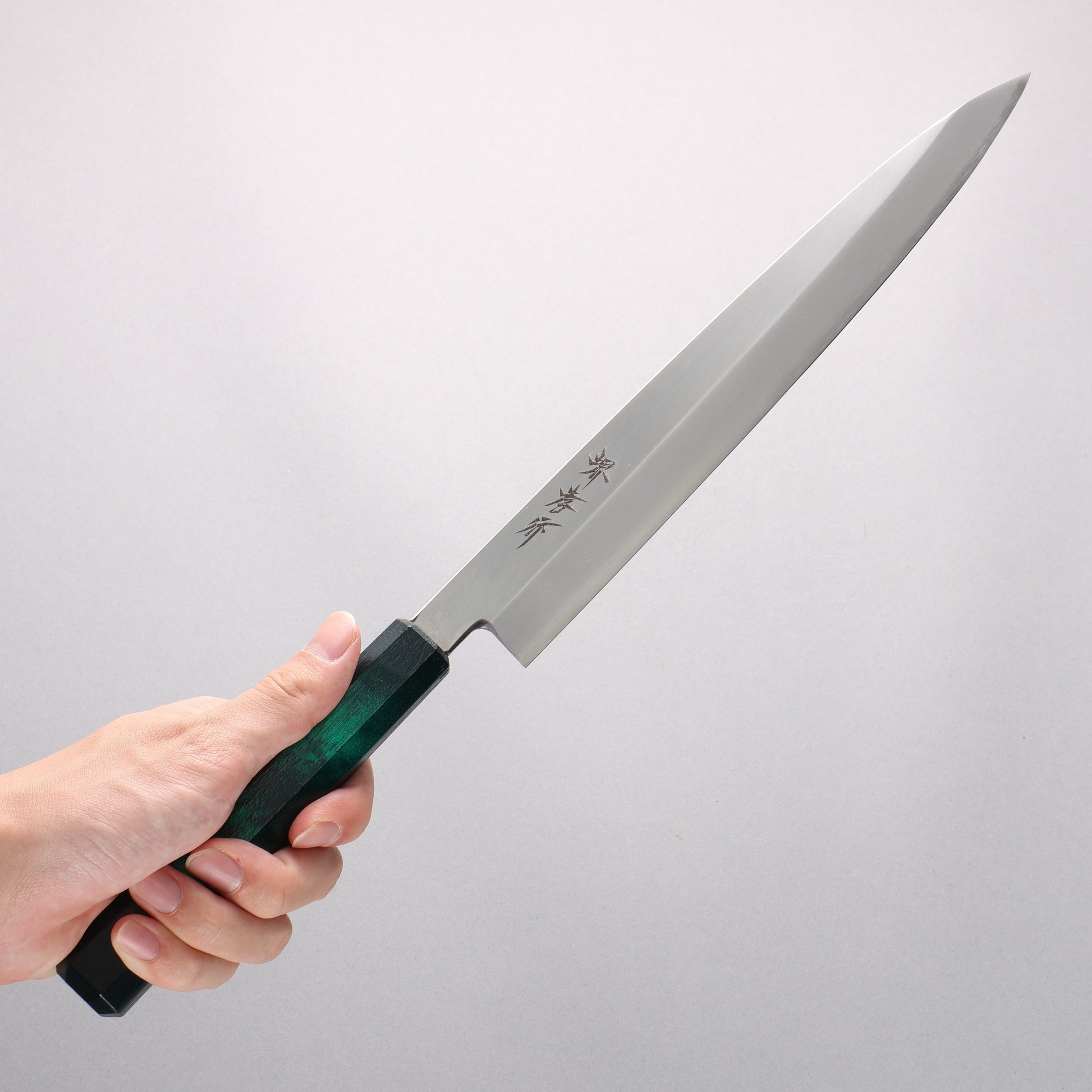 堺 孝行 なないろ INOX モリブデン鋼 柳刃包丁 270mm ABS樹脂(緑べっ甲)柄 - 清助刃物