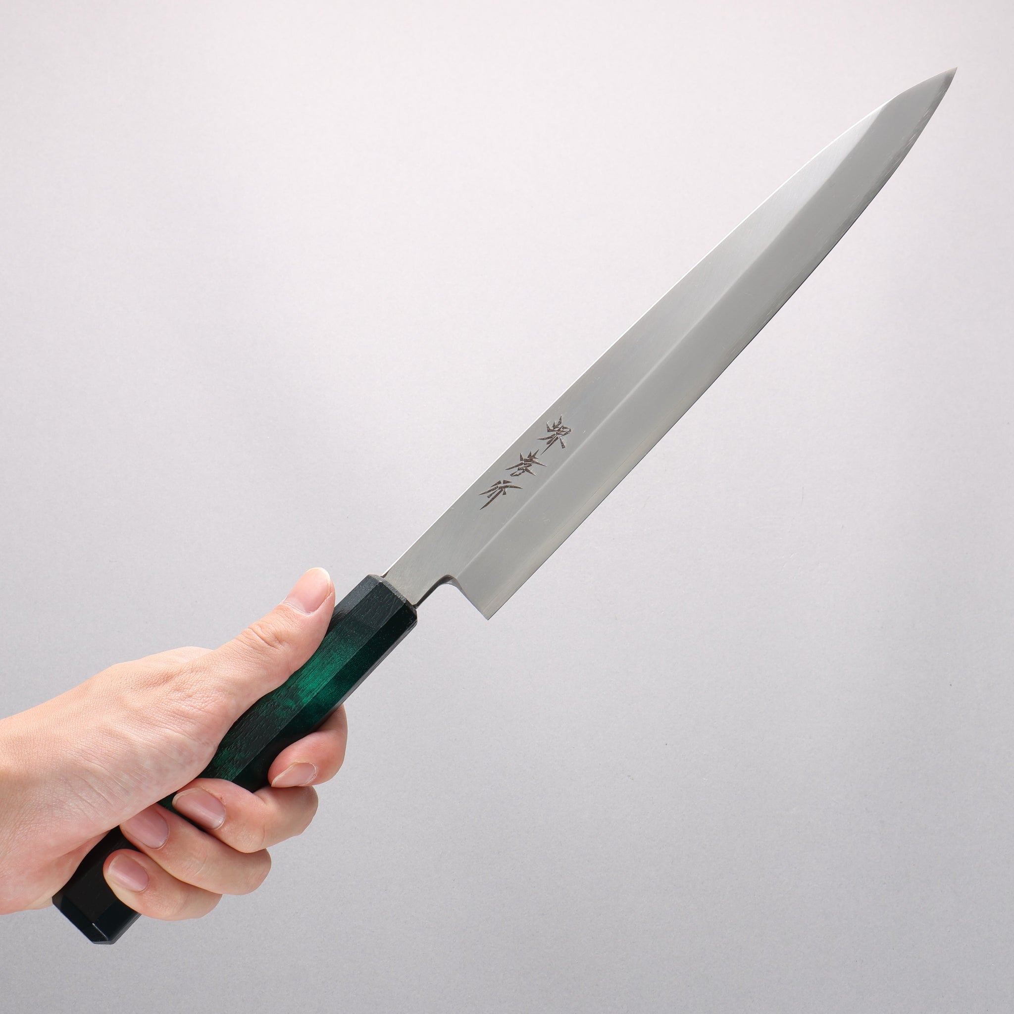 堺 孝行 なないろ INOX モリブデン鋼 柳刃包丁 270mm ABS樹脂(緑べっ甲)柄 - 清助刃物