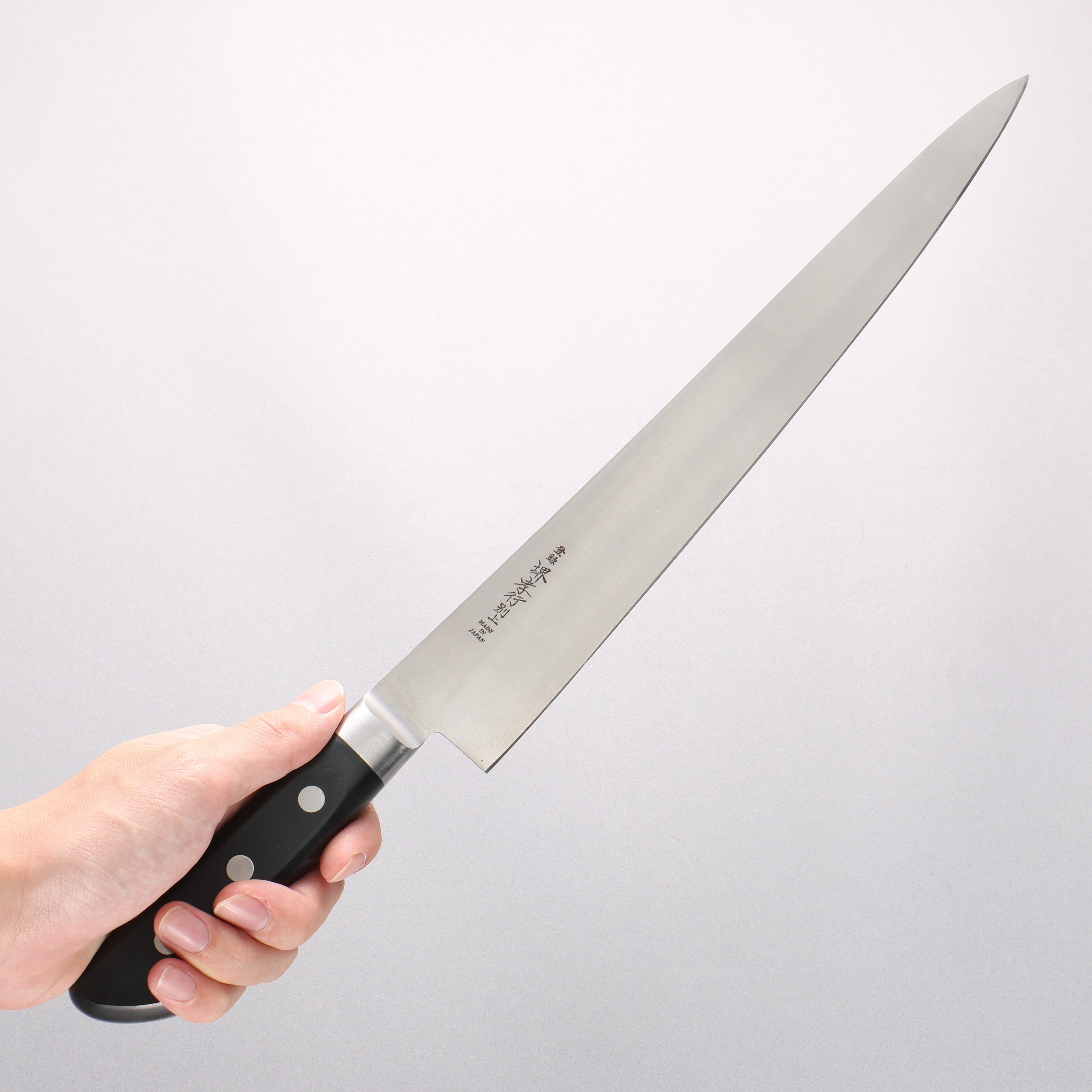 堺 孝行 【左利き用】 日本鋼 筋引包丁 300mm 黒合板柄 - 清助刃物