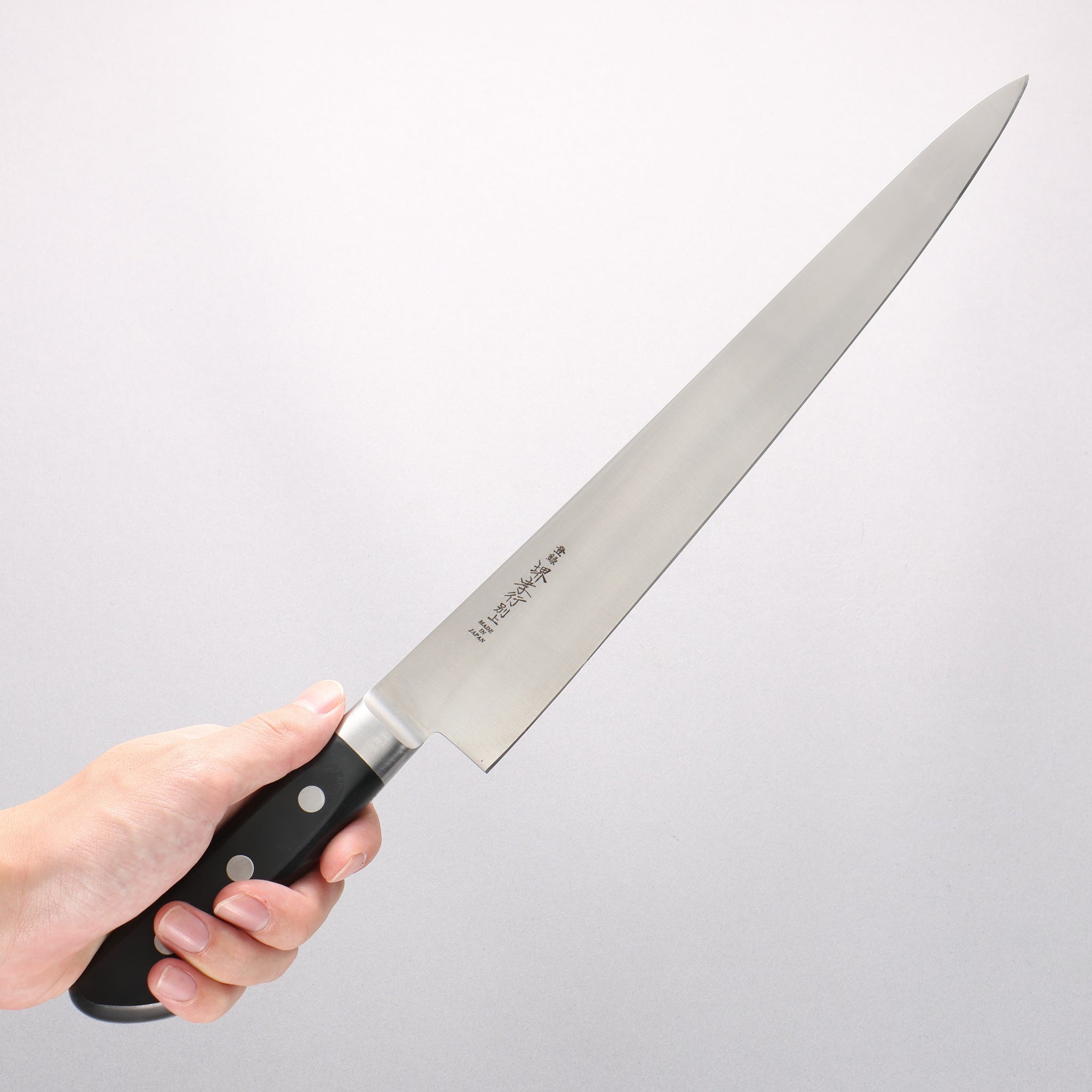 堺 孝行 【左利き用】 日本鋼 筋引包丁 300mm 黒合板柄 - 清助刃物