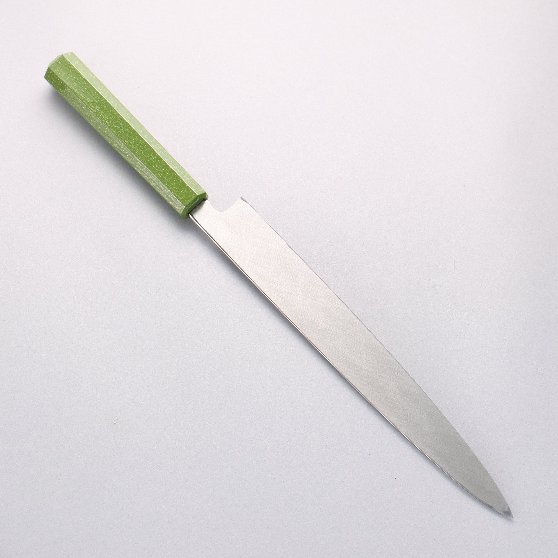 堺 孝行 なないろ INOX モリブデン鋼 柳刃包丁 270mm ABS樹脂(黄緑パール)柄 - 清助刃物