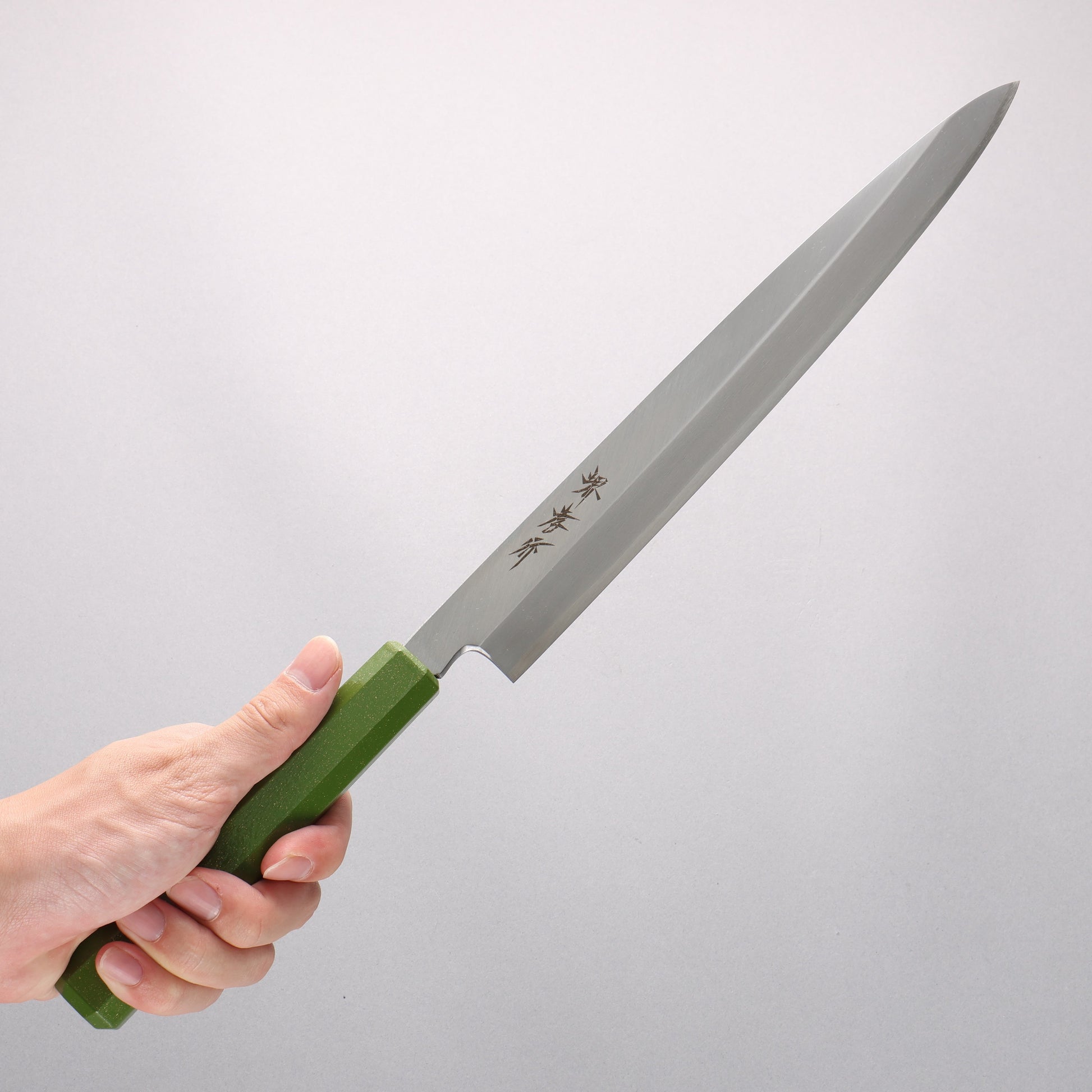 堺 孝行 なないろ INOX モリブデン鋼 柳刃包丁 270mm ABS樹脂(黄緑パール)柄 - 清助刃物