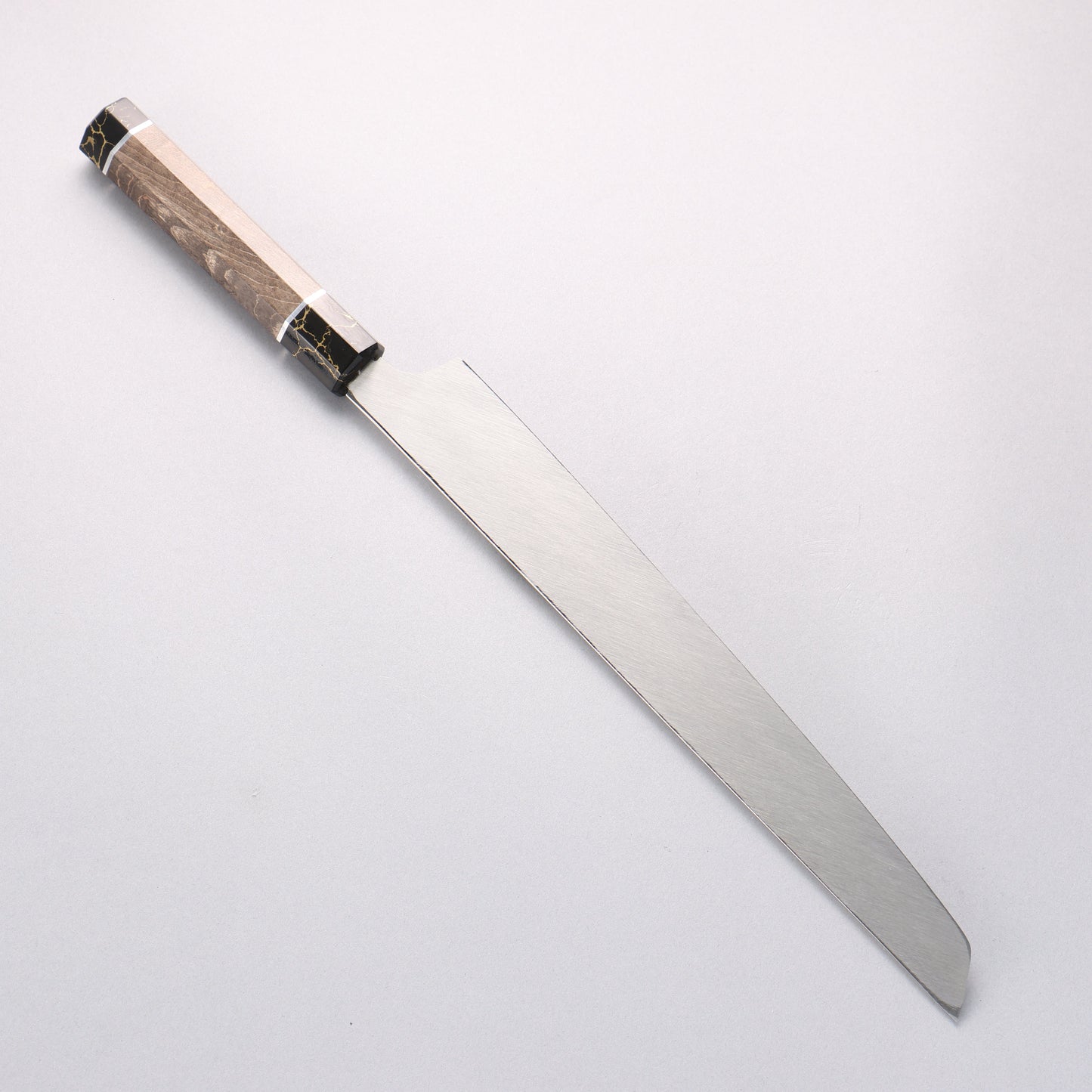 堺 孝行 銀龍 本焼 スウェーデン鋼 鏡面仕上げ 先丸柳刃包丁 300mm スタビライズドウッド柄 鞘付き - 清助刃物