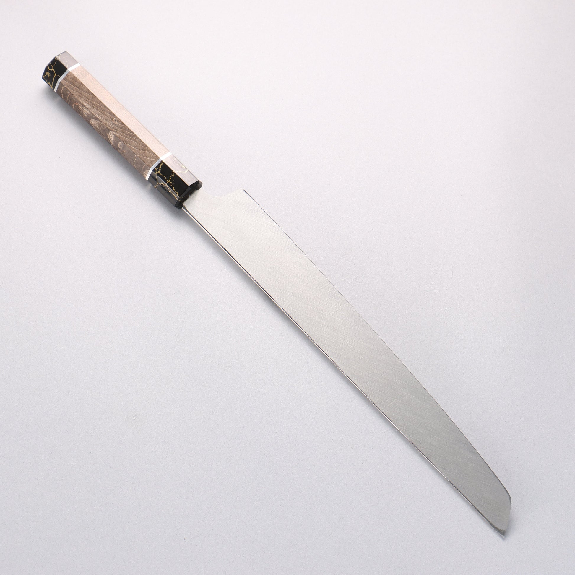 堺 孝行 銀龍 本焼 スウェーデン鋼 鏡面仕上げ 先丸柳刃包丁 300mm スタビライズドウッド柄 鞘付き - 清助刃物