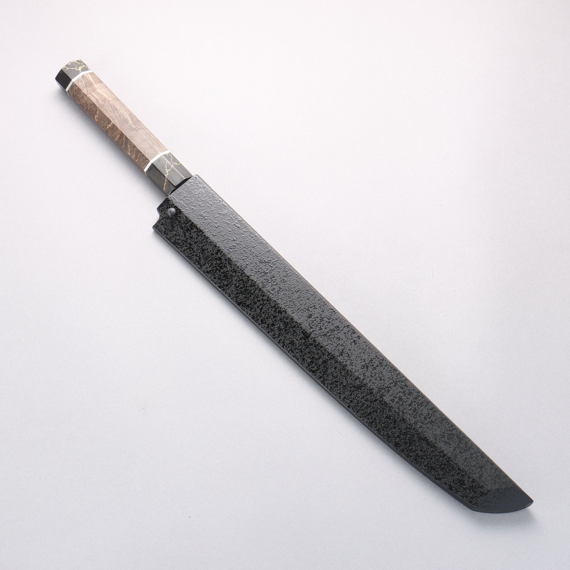 堺 孝行 銀龍 本焼 スウェーデン鋼 鏡面仕上げ 先丸柳刃包丁 300mm スタビライズドウッド柄 鞘付き - 清助刃物