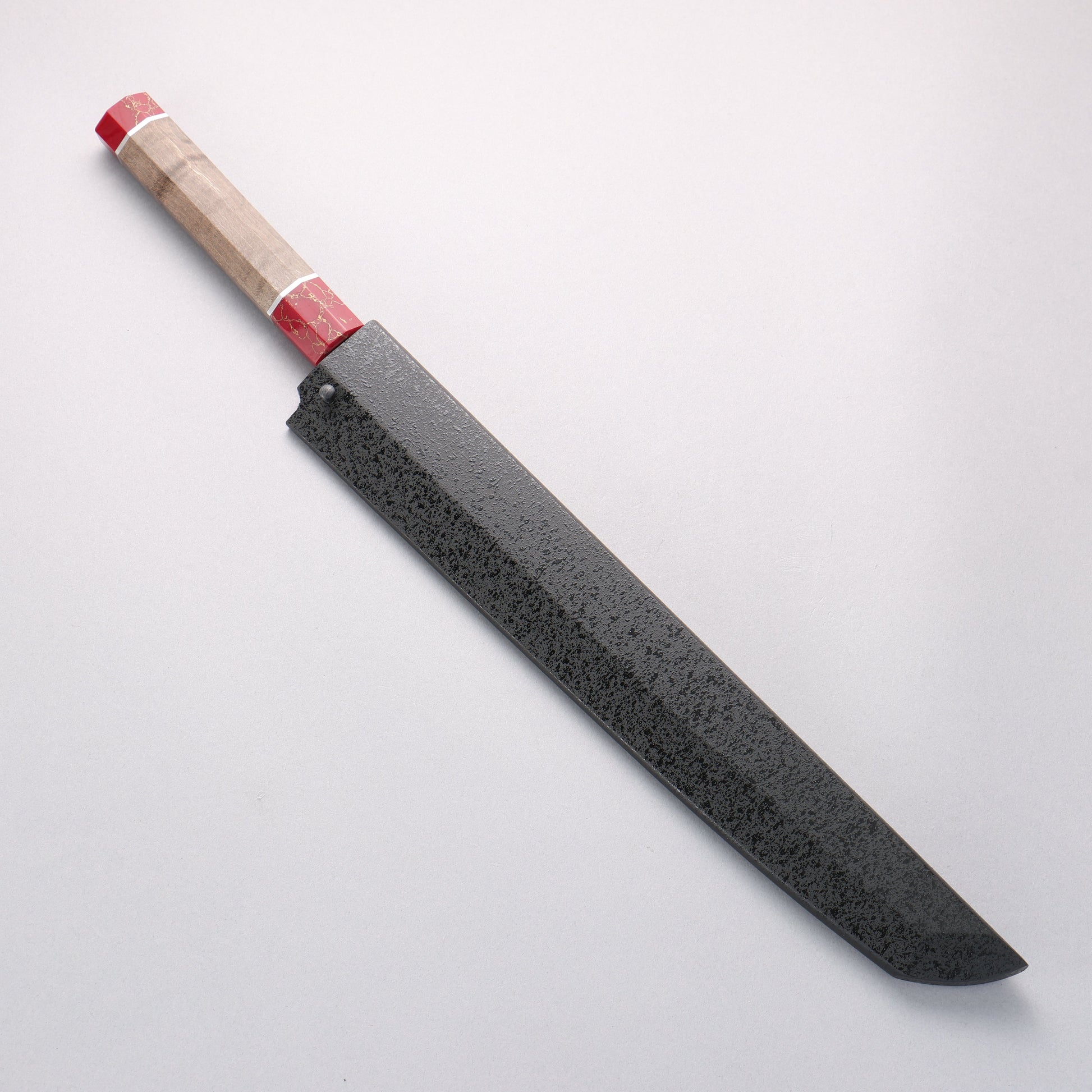 堺 孝行 銀龍 本焼 スウェーデン鋼 鏡面仕上げ 先丸柳刃包丁 300mm スタビライズドウッド柄 鞘付き - 清助刃物