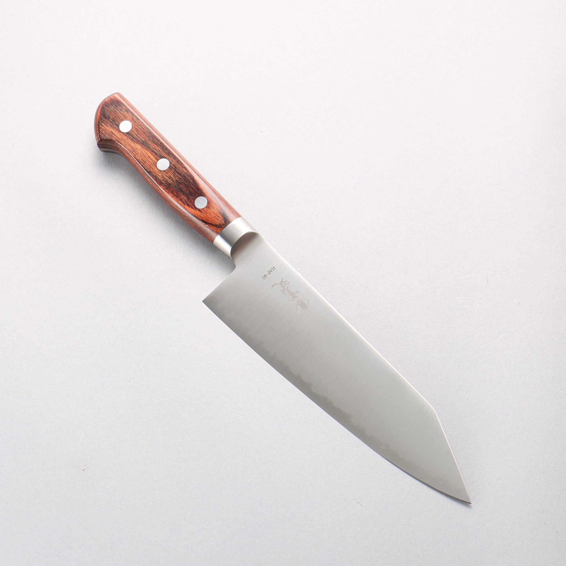 寛丈 HAP40 切付三徳包丁 180mm マホガニー柄 - 清助刃物