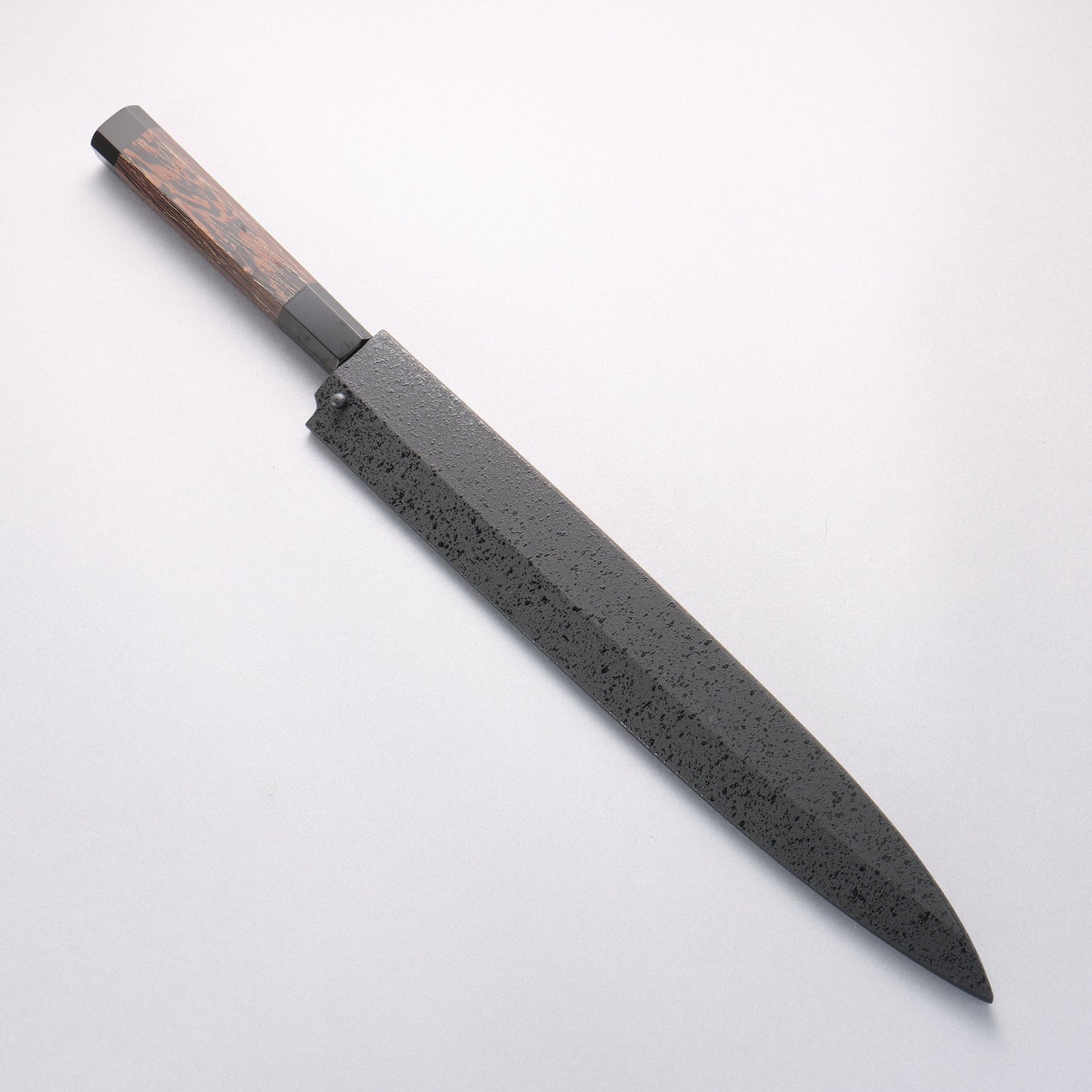 堺 孝行 銀龍 本焼 スウェーデン鋼 鏡面仕上げ 柳刃包丁 300mm ウェンジ(両側水牛リング付き）柄 鞘付き - 清助刃物
