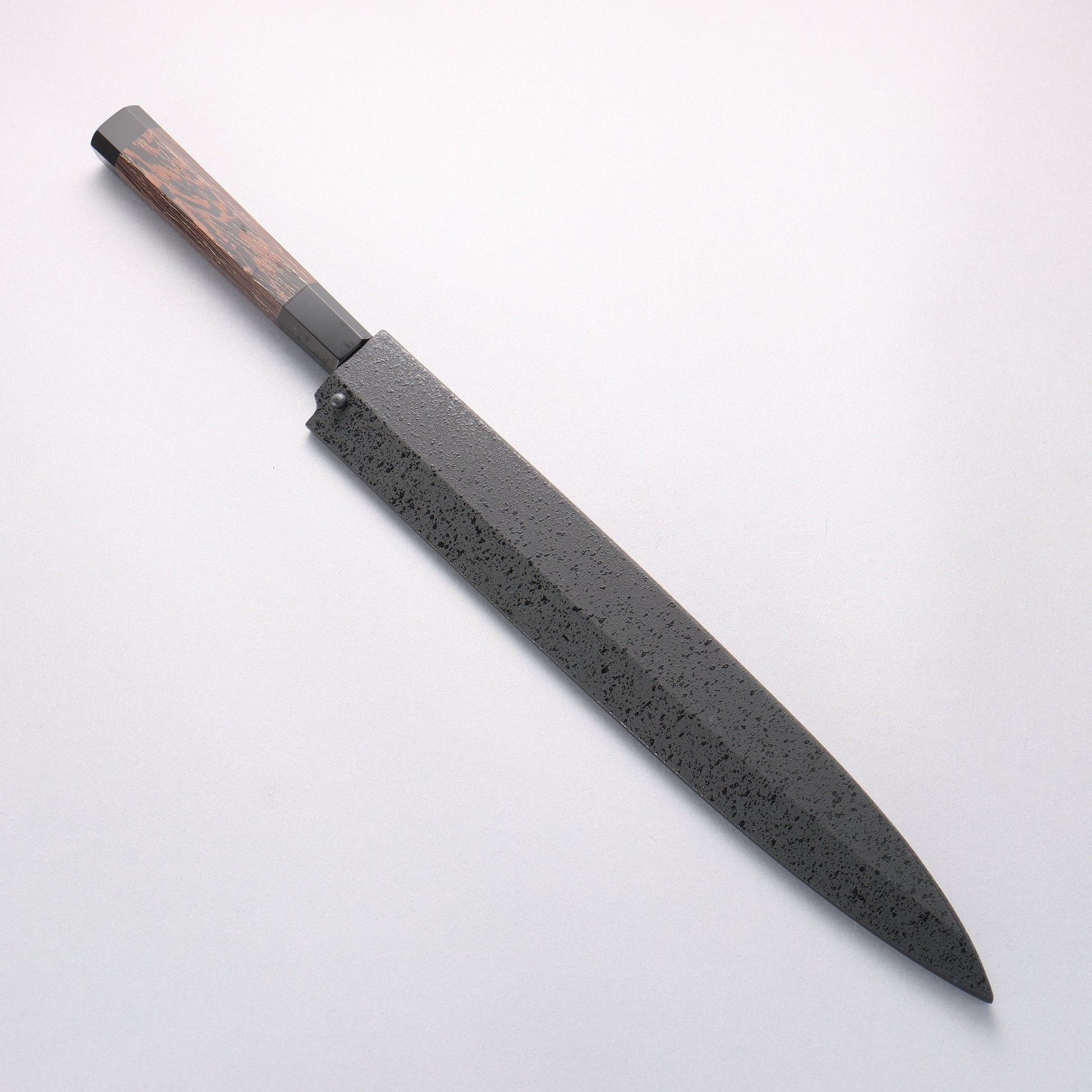 堺 孝行 銀龍 本焼 スウェーデン鋼 鏡面仕上げ 柳刃包丁 300mm ウェンジ(両側水牛リング付き）柄 鞘付き - 清助刃物