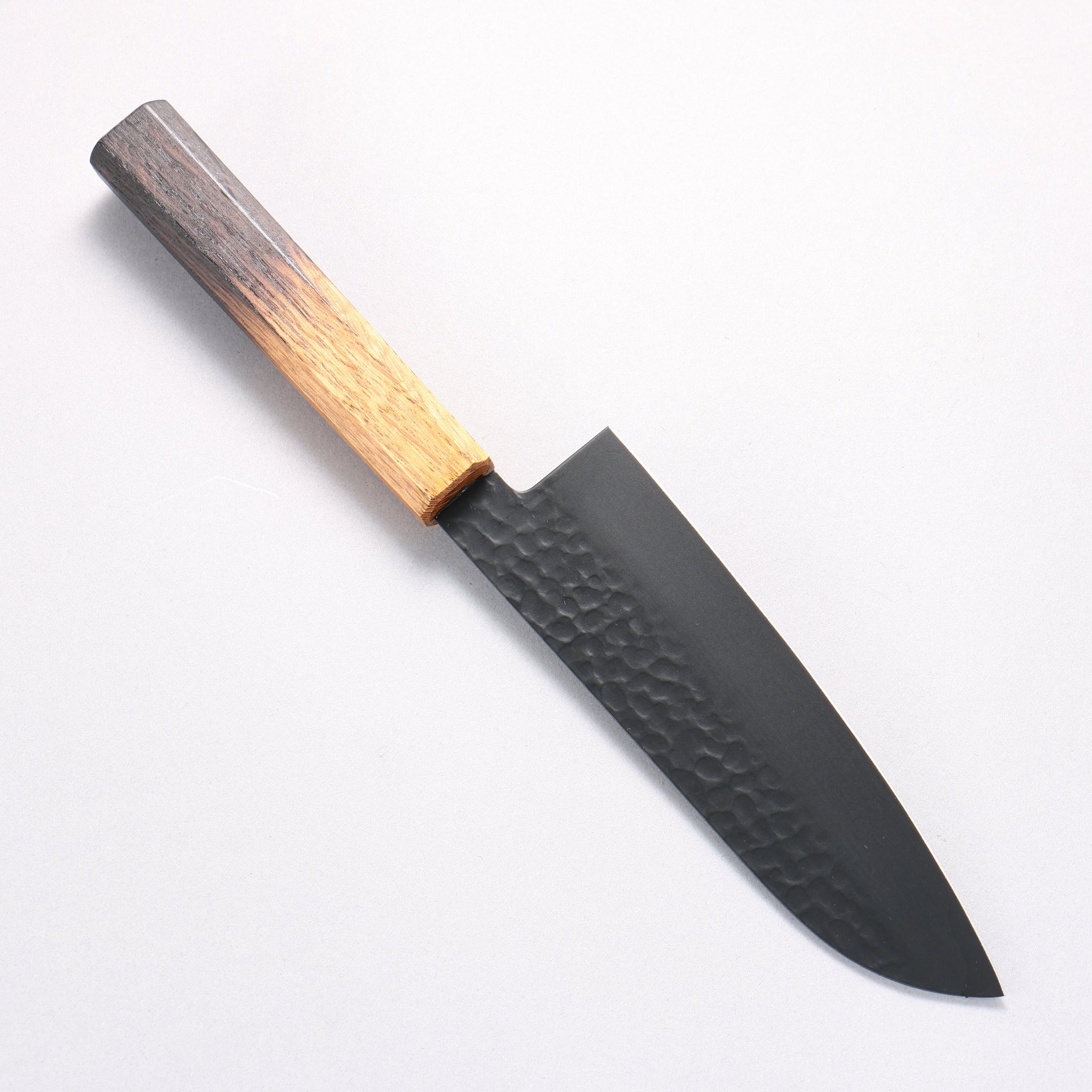 堺 孝行 黒影 V金10号 鎚目 テフロン加工 三徳包丁 170mm 樫焼柄