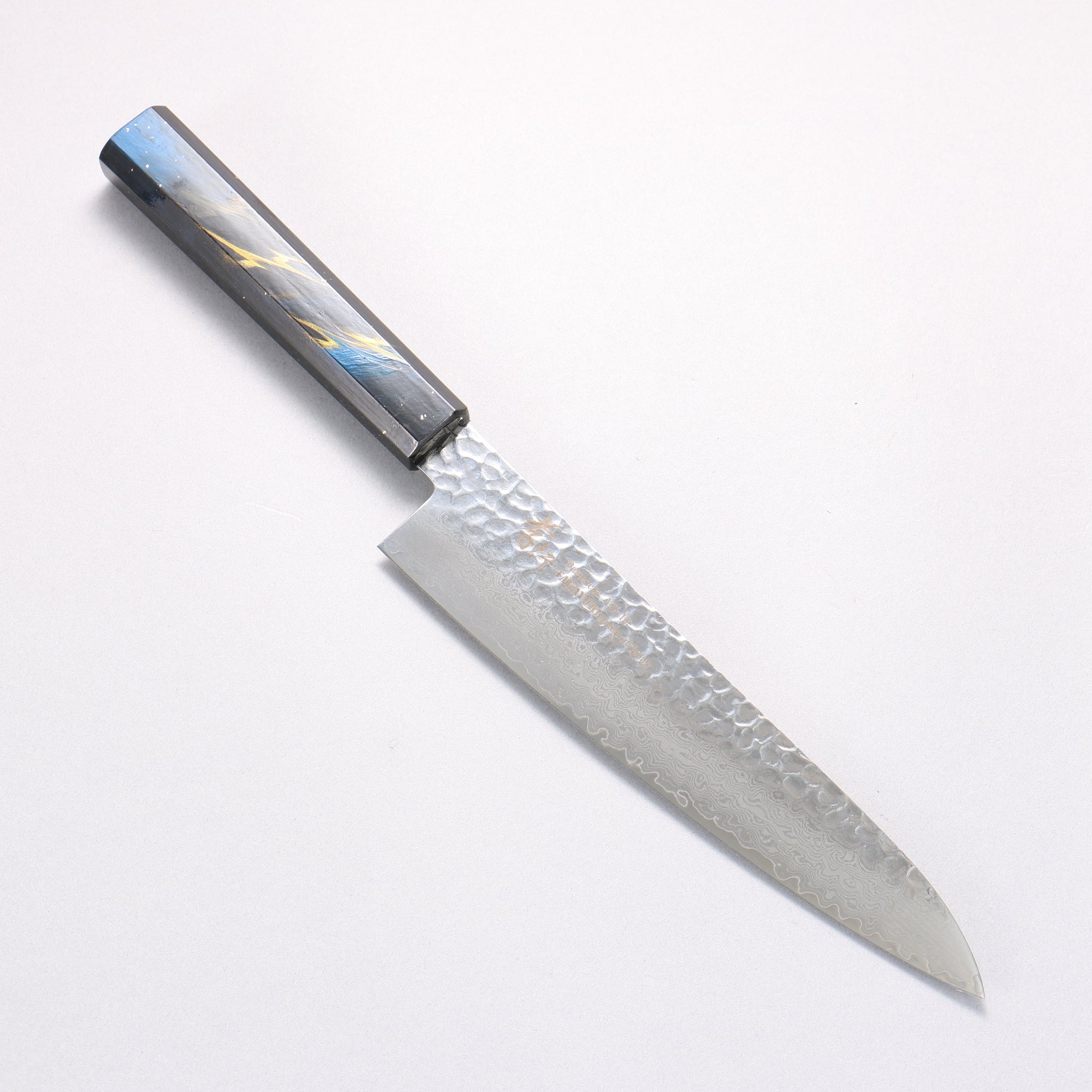 堺 孝行 V金10号 33層ダマスカス 牛刀包丁 210mm 樫の木漆塗り(彩宇)柄 - 清助刃物