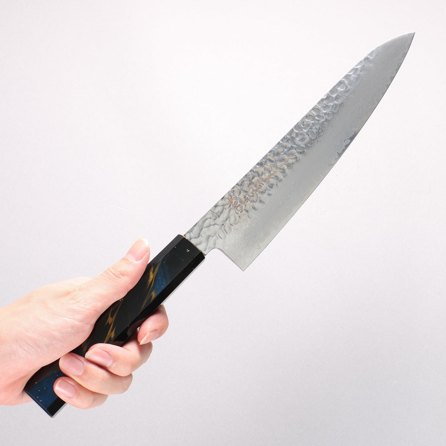 堺 孝行 V金10号 33層ダマスカス 牛刀包丁  210mm 樫の木漆塗り(彩宇)柄