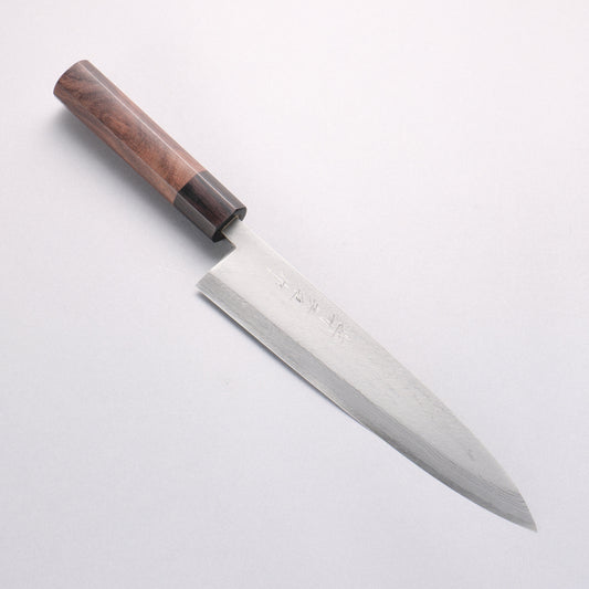 北岡 英雄 白ニ鋼 ダマスカス 身卸出刃 和包丁 240mm 紫檀柄 - 清助刃物