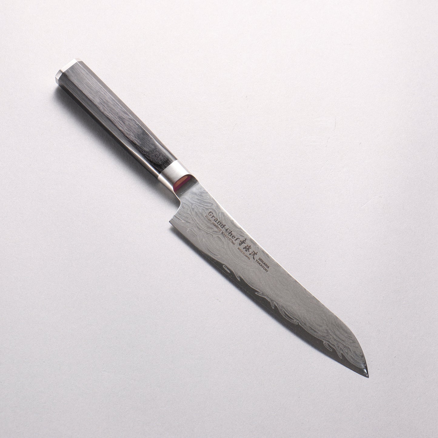 堺 孝行 青海波 Böhler SP スチール 45層ダマスカス 磨き仕上げ ペティーナイフ 150mm 黒合板柄 - 清助刃物