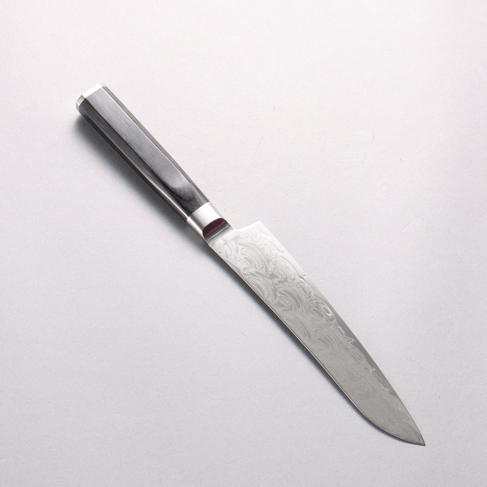 堺 孝行 青海波 Böhler SP スチール 45層ダマスカス 磨き仕上げ ペティーナイフ 150mm 黒合板柄 - 清助刃物