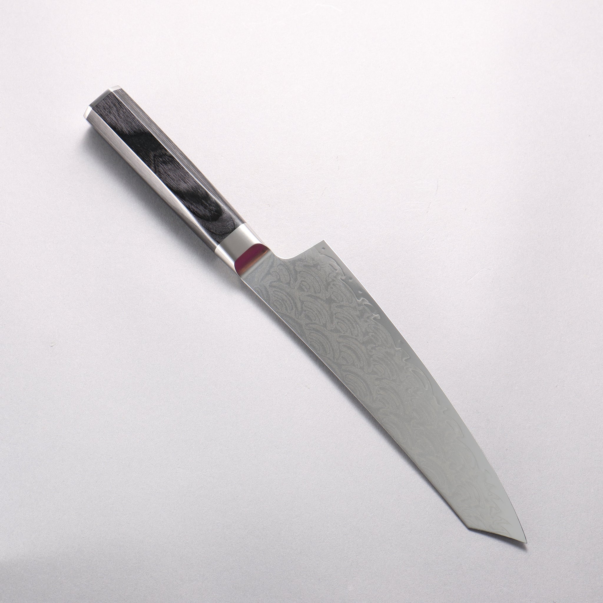 堺 孝行 青海波 Böhler SP スチール 45層ダマスカス 磨き仕上げ 剣型牛刀包丁 190mm 黒合板柄