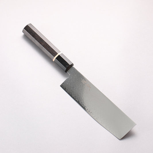 清助 V金10号 33層ダマスカス 菜切包丁 180mm 黒檀(白輪）柄 - 清助刃物