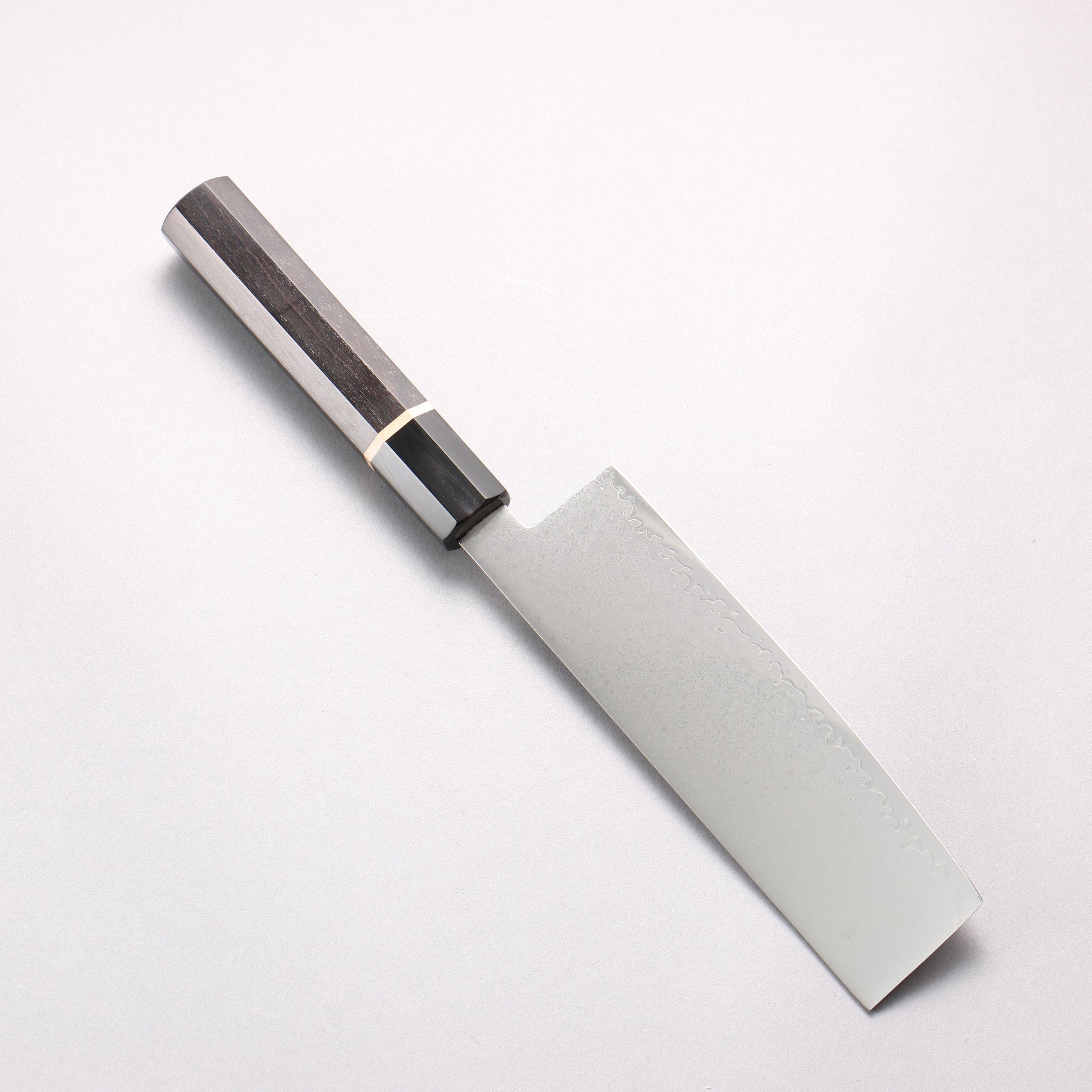 清助 V金10号 33層ダマスカス 菜切包丁 180mm 黒檀(白輪）柄 - 清助刃物