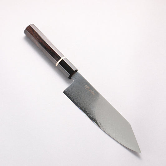 清助 V金10号 33層ダマスカス 文化包丁 180mm 黒檀(白輪）柄 - 清助刃物