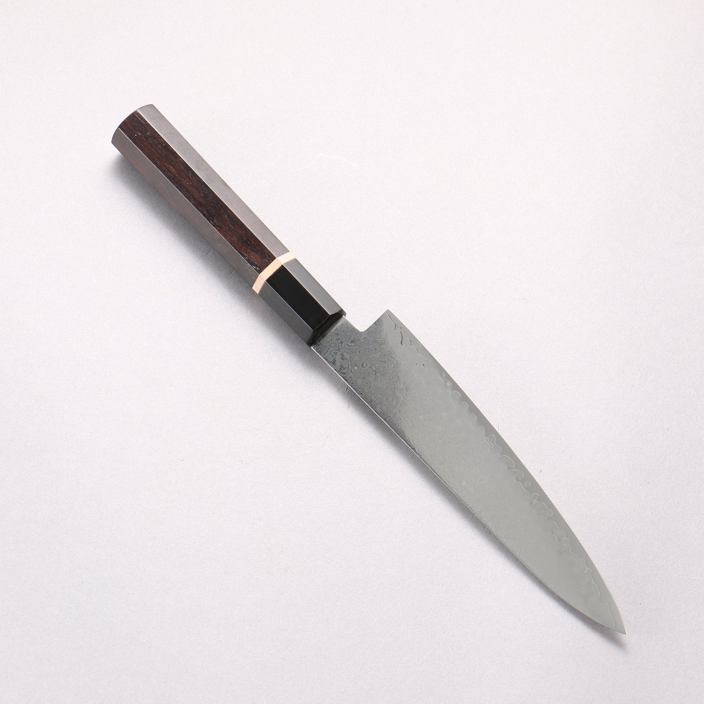 清助 V金10号 33層ダマスカス ペティーナイフ 150mm 黒檀(白輪）柄 - 清助刃物