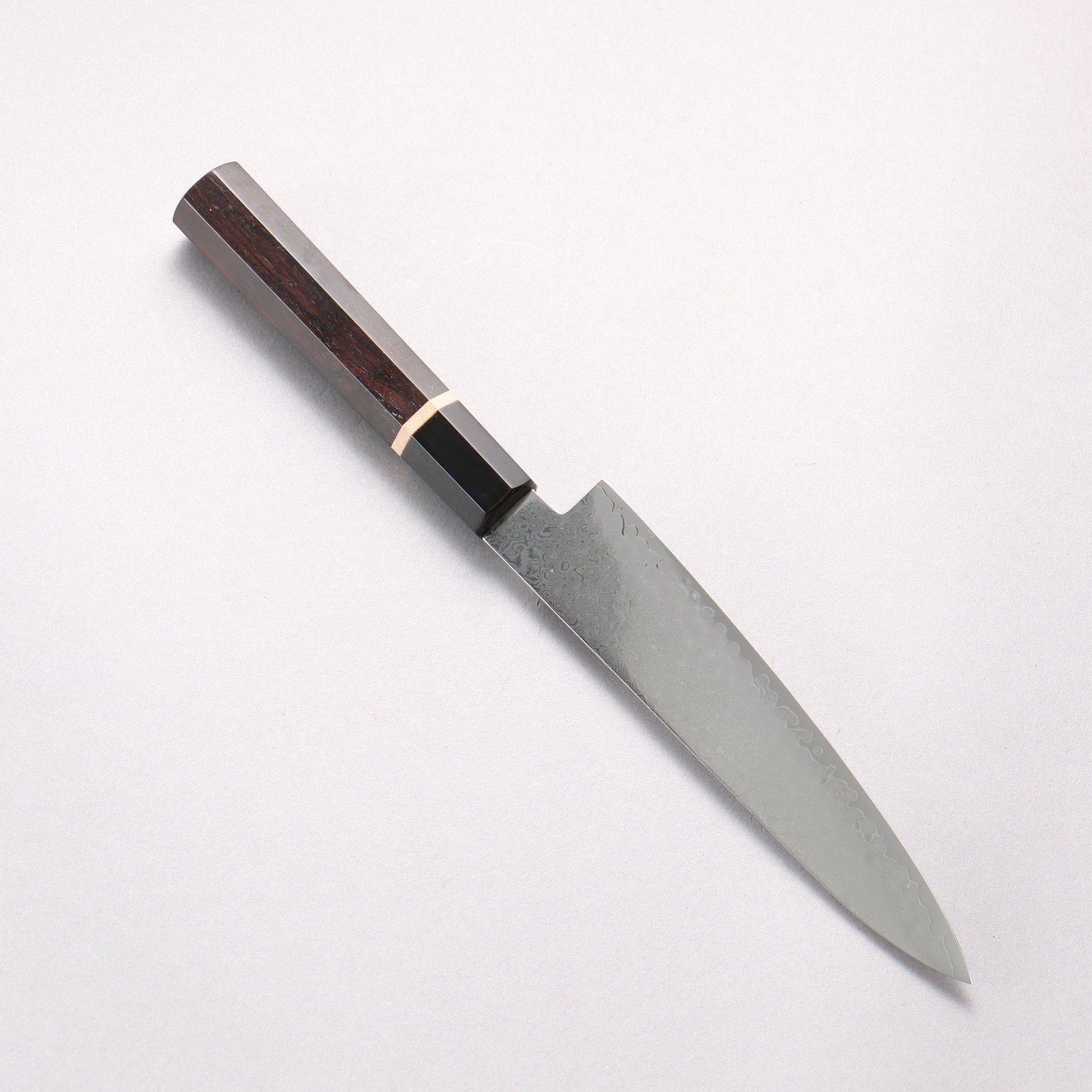 清助 V金10号 33層ダマスカス ペティーナイフ 150mm 黒檀(白輪）柄 - 清助刃物