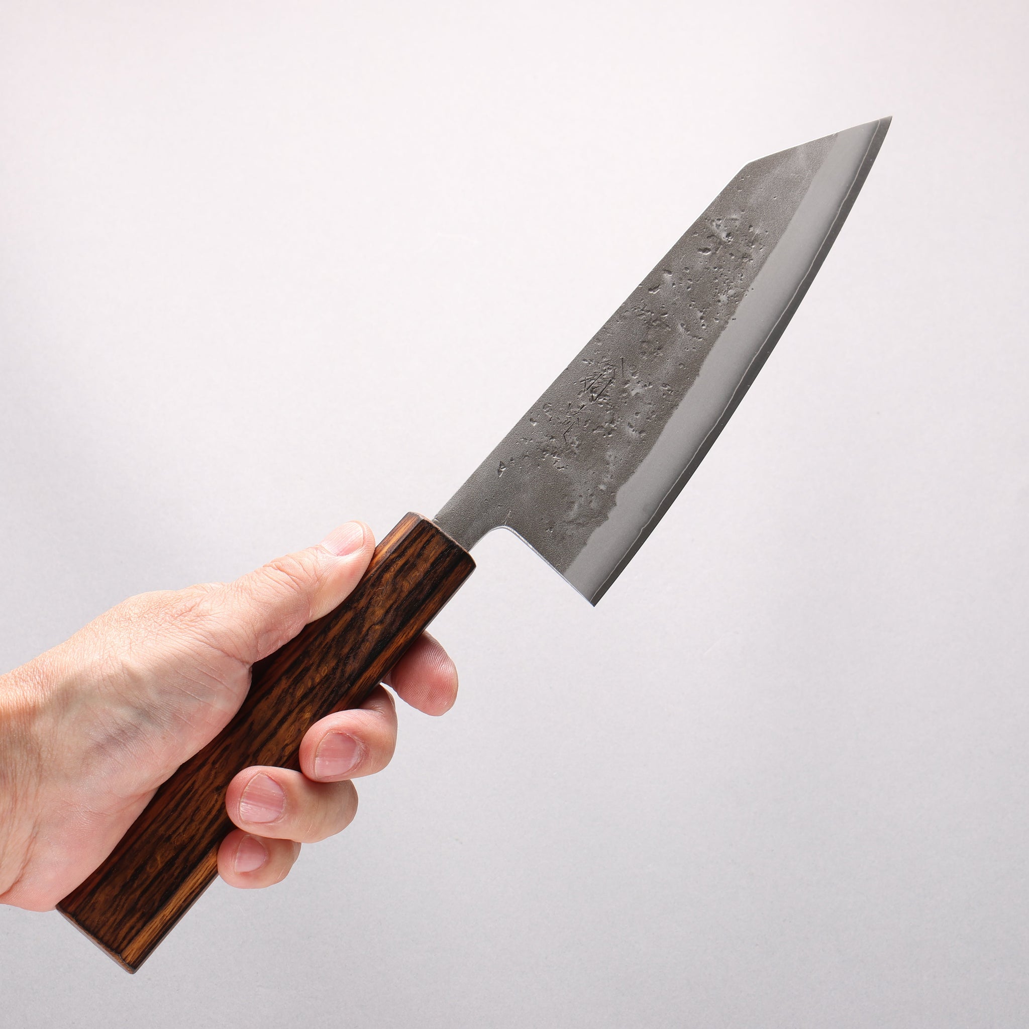 翁流 SLD鋼 梨地 文化包丁 170mm 樫　（煤黒）柄 