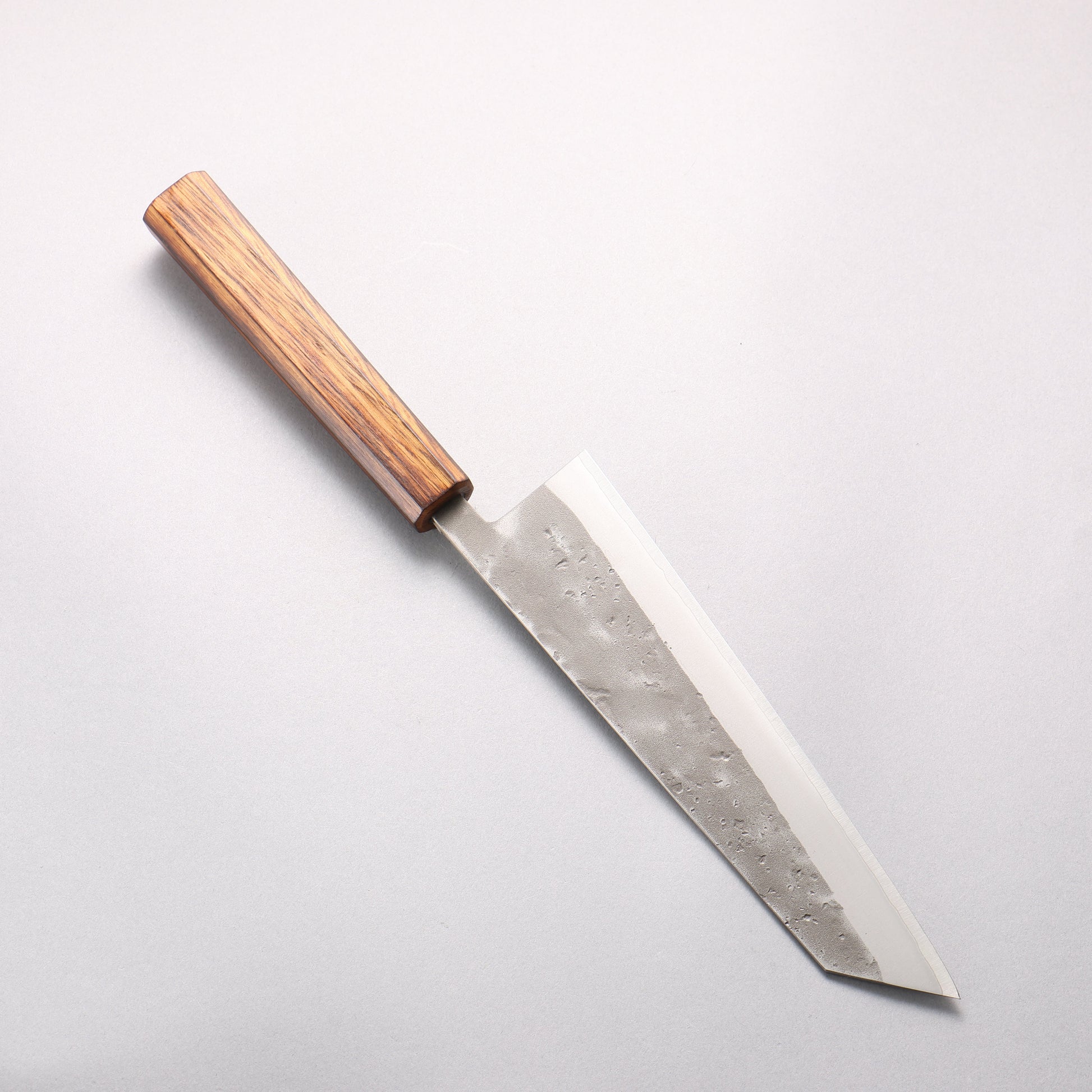 翁流 SLD鋼 梨地 切付牛刀包丁 200mm 樫　（煤黒）柄 