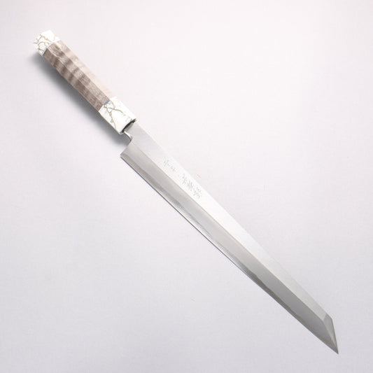 堺 孝行 白虎 白一鋼 切付柳刃包丁 300mm スタビライズドウッド柄 鞘付き