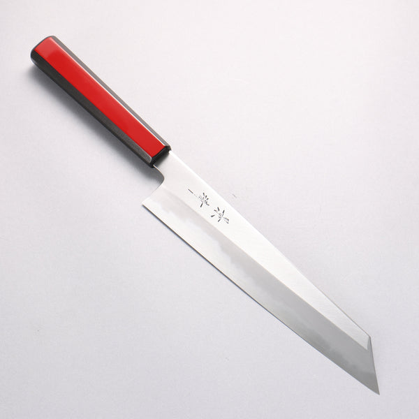 景清 白一鋼 切付牛刀包丁 240mm 赤呂漆塗り (朴)柄 – 清助刃物 Japan