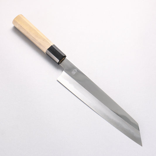 重陽 白鋼 鏡面仕上げ 切付牛刀包丁  210mm 朴柄