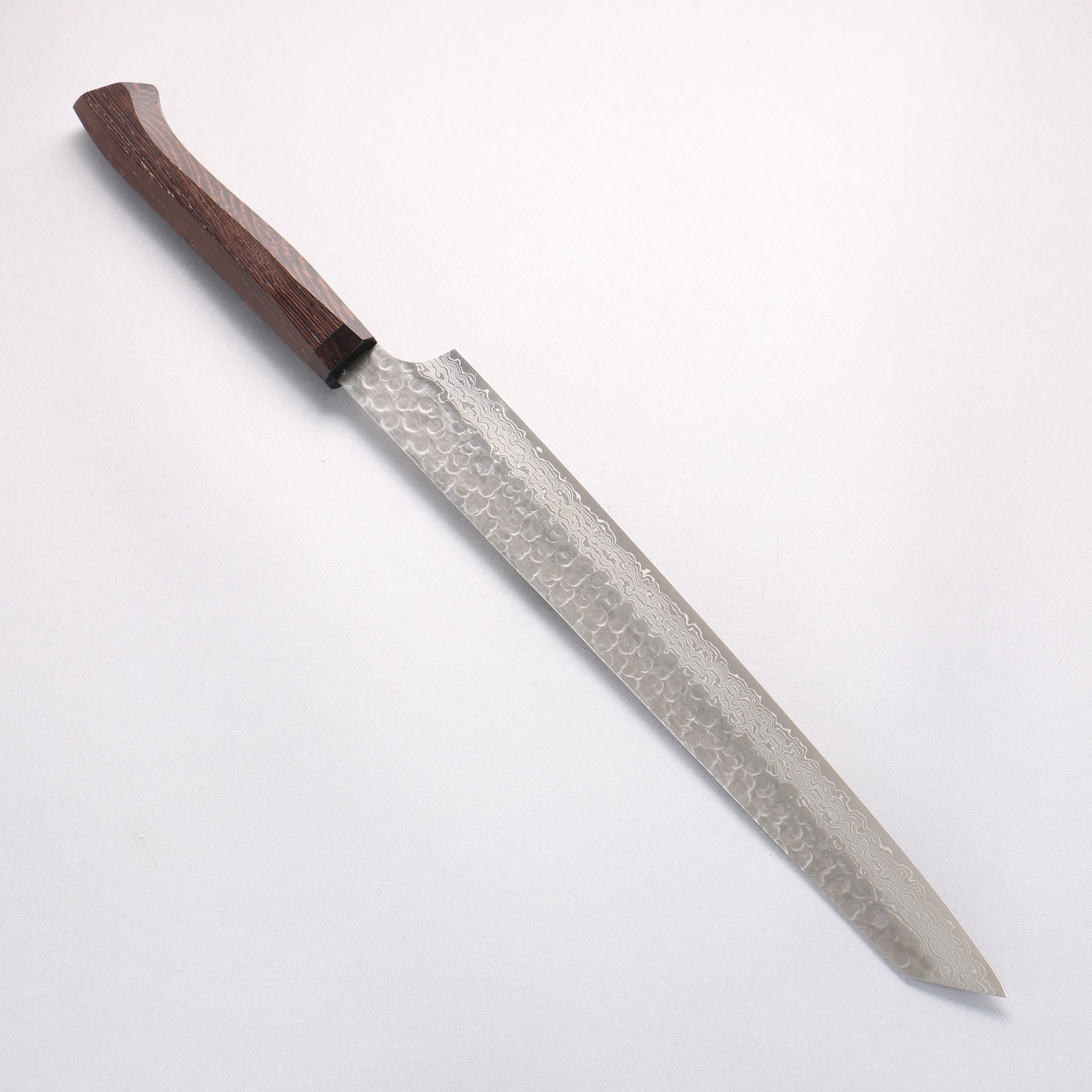 堺 孝行 飛燕 AUS10 45層ダマスカス 切付筋引包丁 300mm ウエンジ柄 - 清助刃物