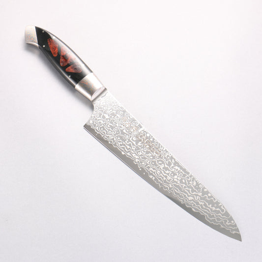 佳人 ZDP189 ダマスカス 磨き仕上げ 牛刀包丁 210mm 花林瘤インレイ柄