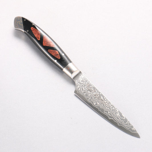 佳人 ZDP189 ダマスカス 磨き仕上げ ペティーナイフ 95mm 花林瘤インレイ柄
