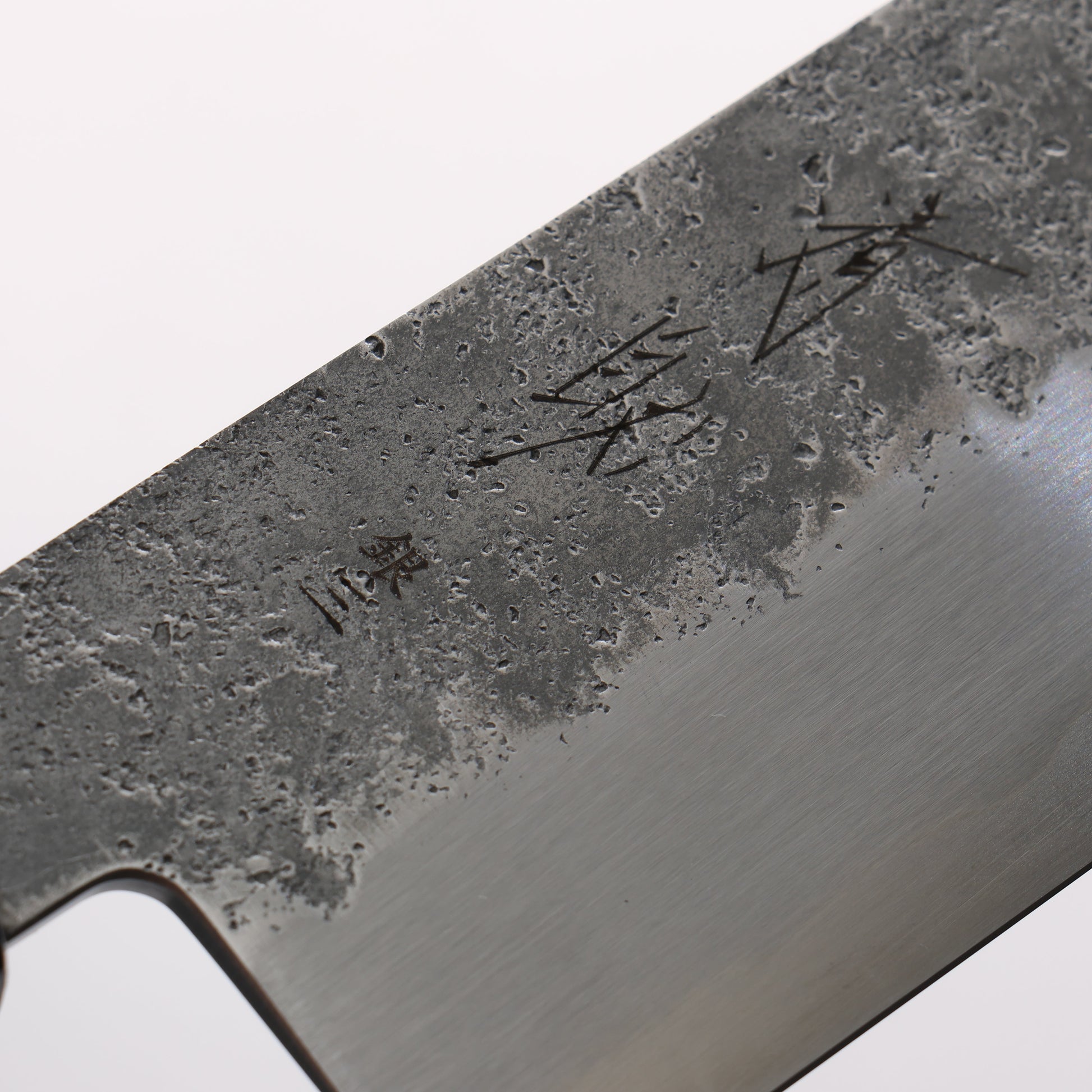清助 銀三鋼 梨地 菜切包丁 165mm 黒檀柄 