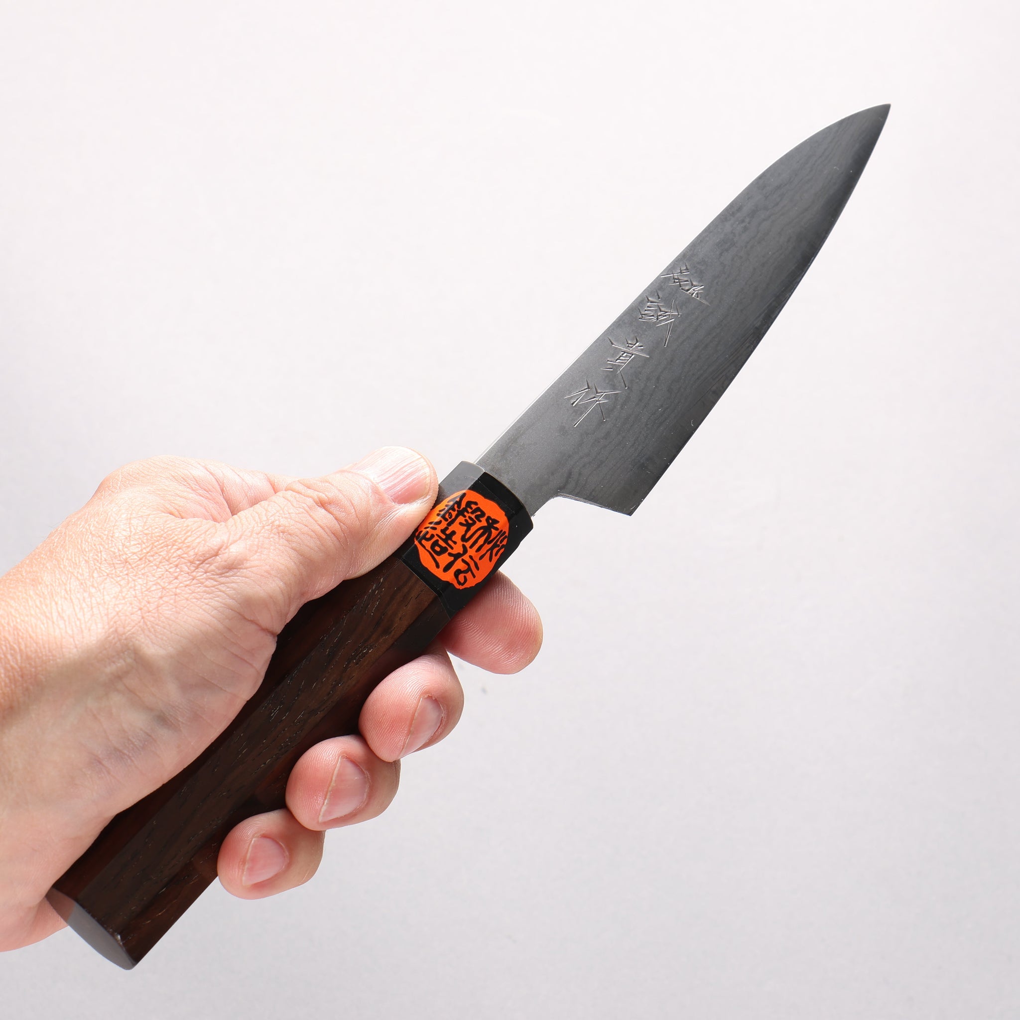 田中 誠貴 青ニ鋼 ダマスカス ペティーナイフ 120mm ウォルナット柄 