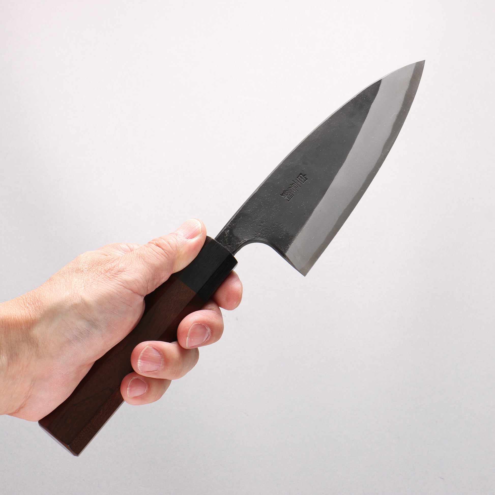 山本 直 白ニ鋼 黒打 両出刃 135mm ケボニー柄 - 清助刃物