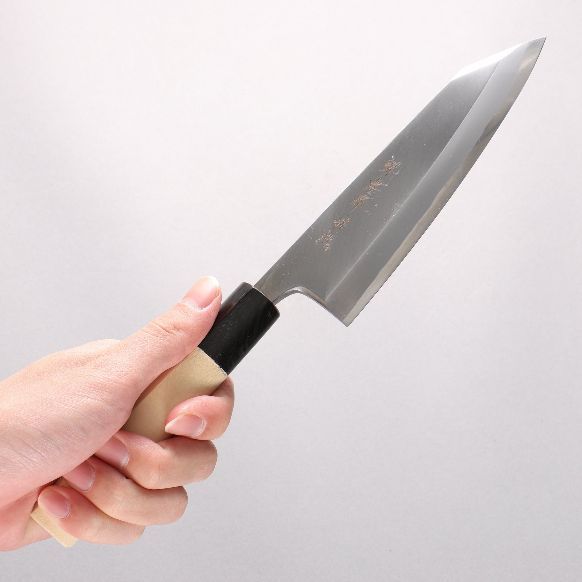 堺 孝行 特上 白ニ鋼 切付出刃包丁 150mm 朴柄 - 清助刃物