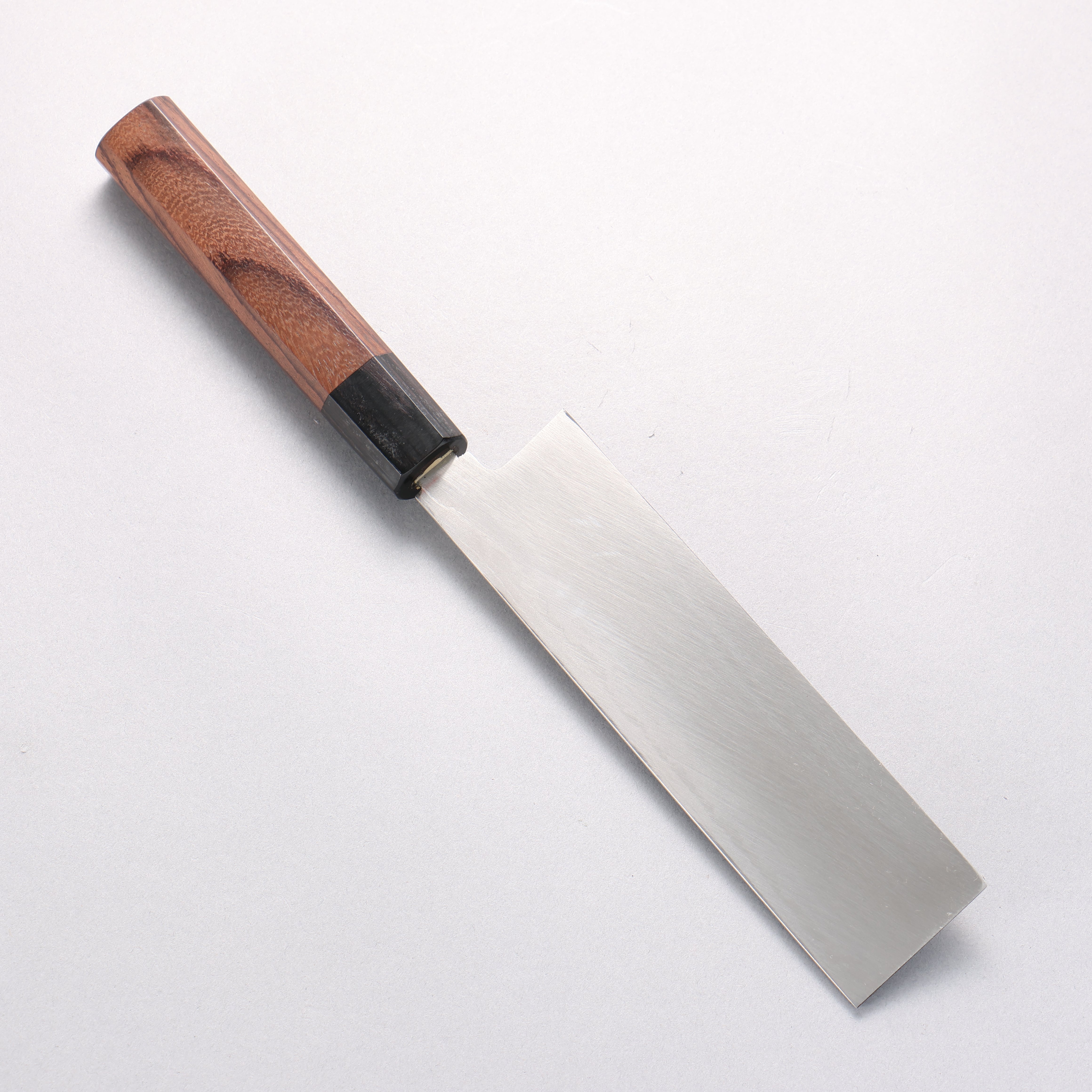 北岡 英雄 白ニ鋼 ダマスカス 角型薄刃包丁 165mm 紫檀柄 – 清助刃物 Japan