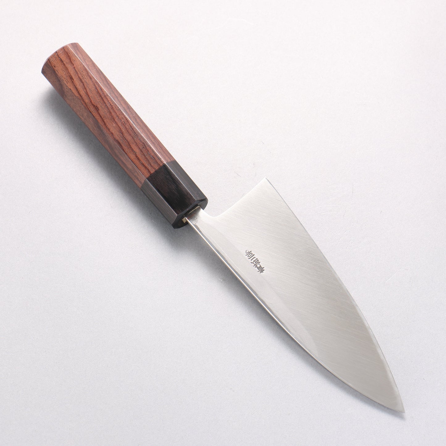 北岡 英雄 青ニ鋼 ダマスカス 出刃包丁 150mm 紫檀柄 - 清助刃物