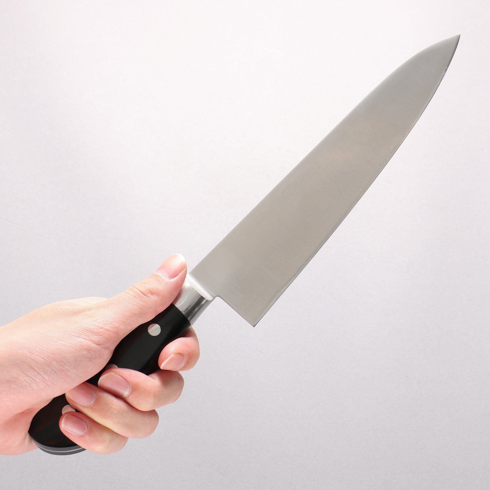 伊勢屋 モリブデン鋼（MOL） 牛刀包丁 210mm 黒マイカルタ柄 - 清助刃物