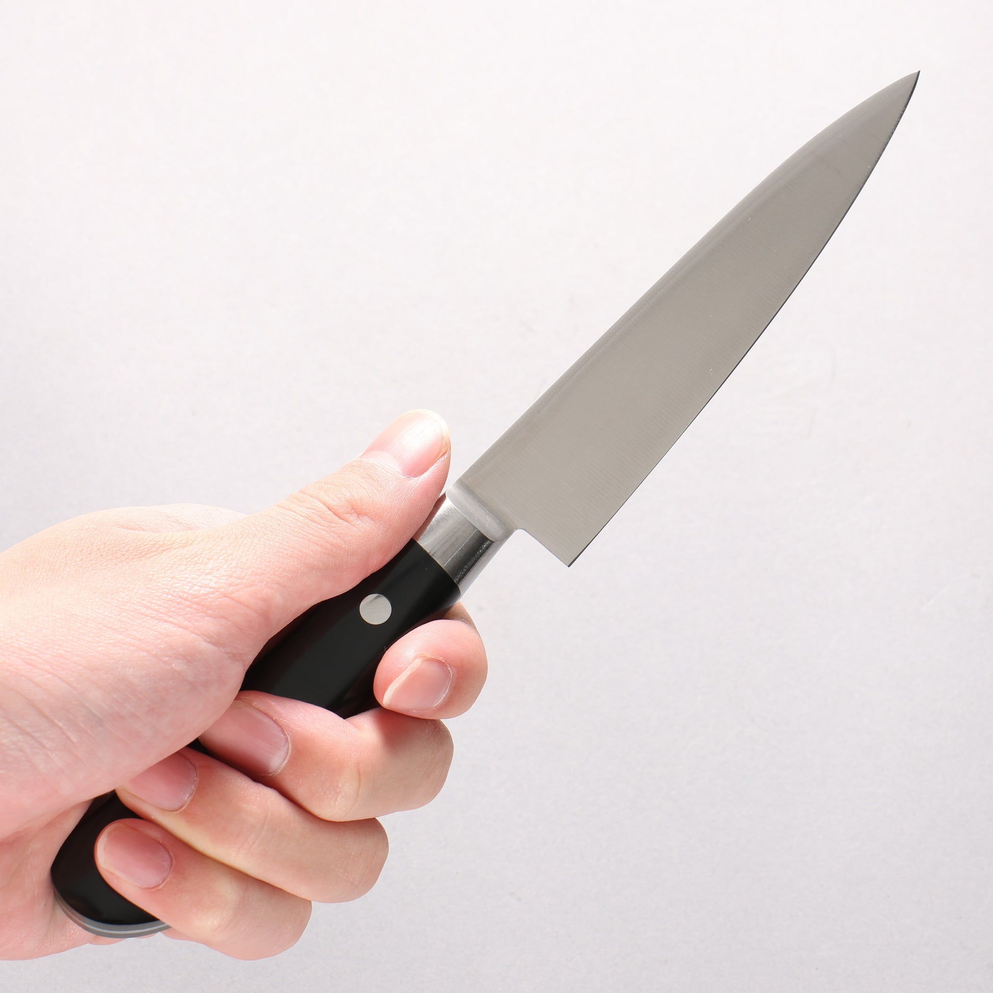 伊勢屋 モリブデン鋼（MOL） ペティーナイフ 120mm 黒マイカルタ柄 - 清助刃物