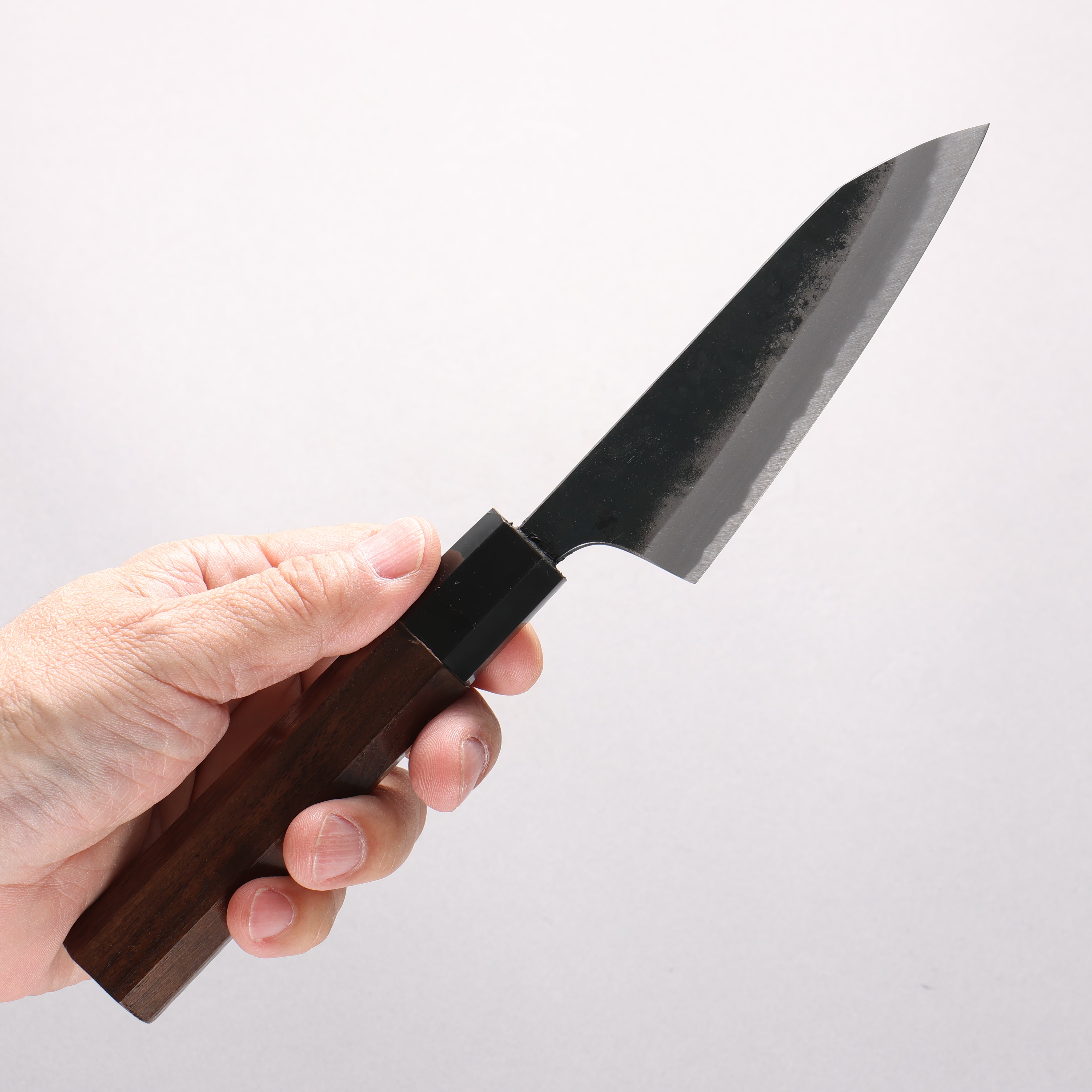 西田大祐 小春 白一鋼 黒仕上げ ペティーナイフ 100mm ウォルナット柄