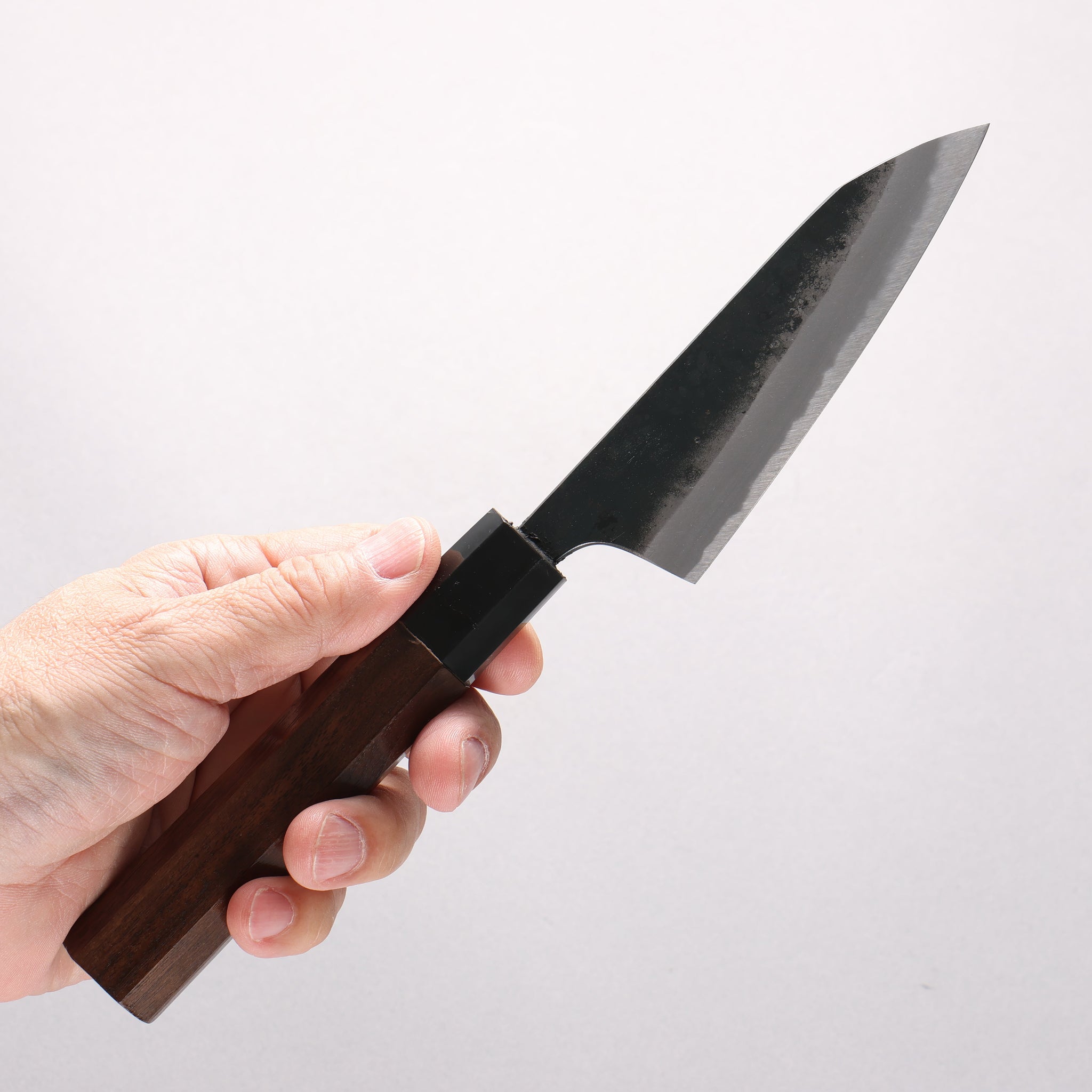 西田大祐 小春 白一鋼 黒仕上げ ペティーナイフ 100mm ウォルナット柄