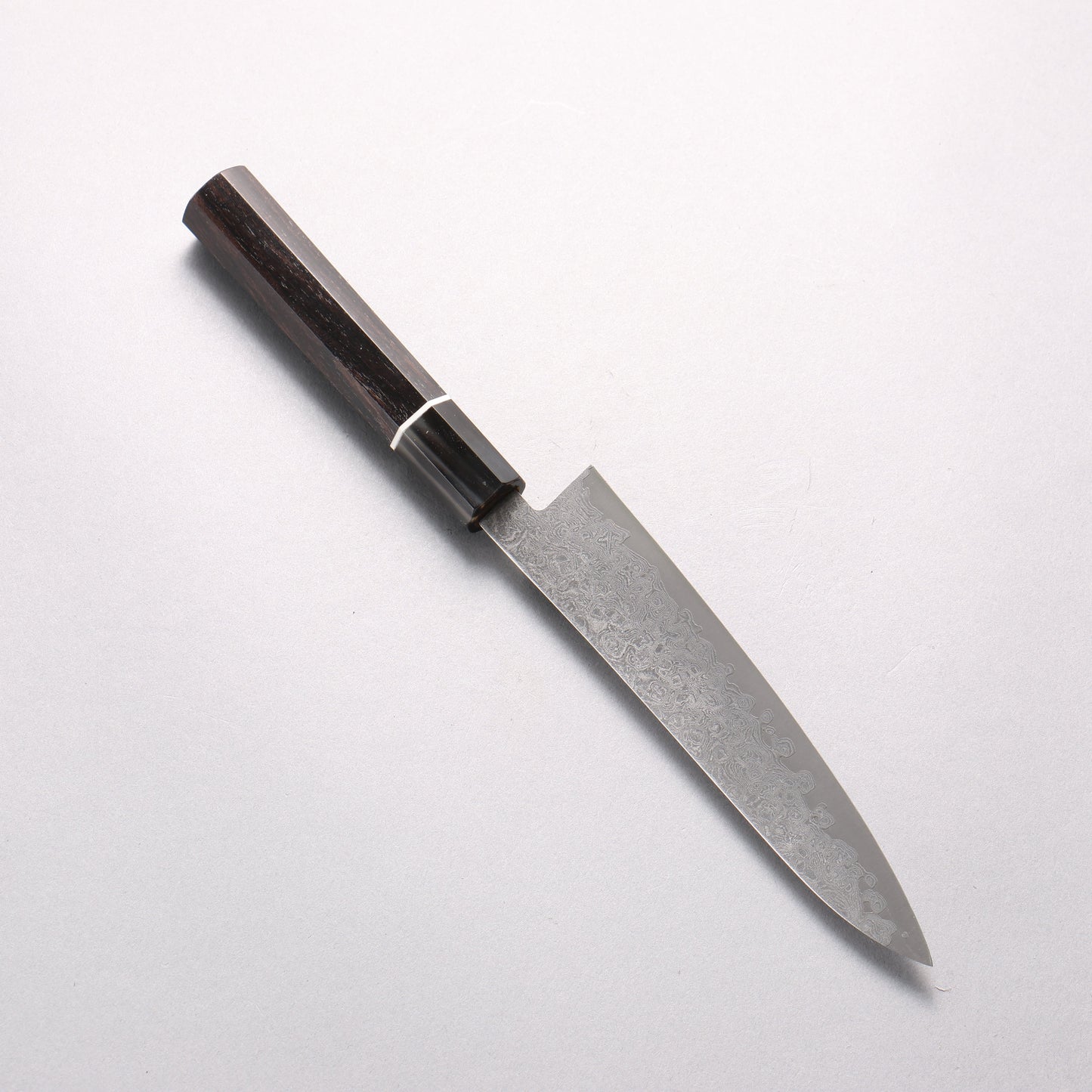 田中 誠貴 V金10号 ダマスカス ペティーナイフ 150mm 黒檀　(口輪：黒水牛)柄