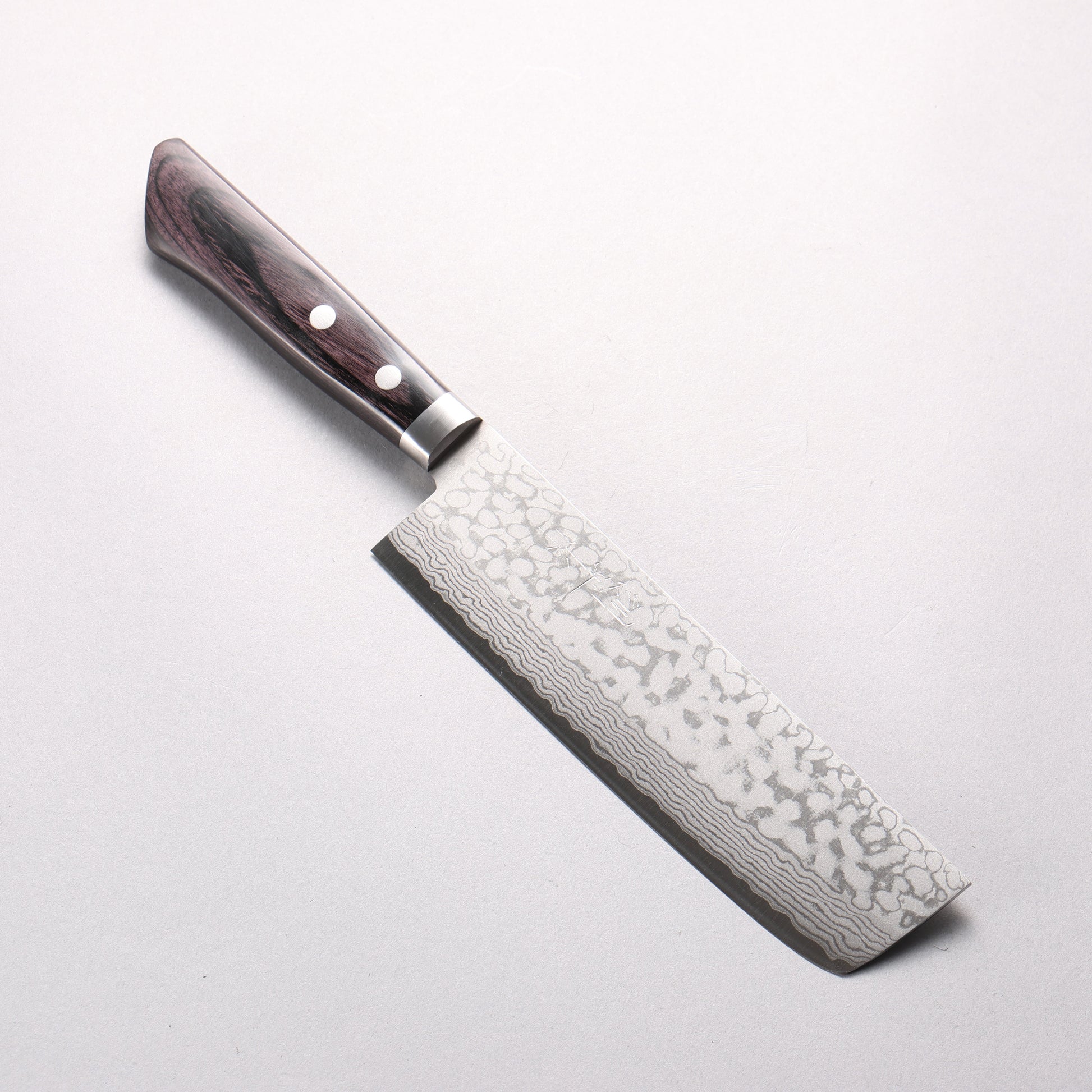 訓平 彩流（さいりゅう） V金10号 ダマスカス 薄刃包丁 165mm 黒合板柄